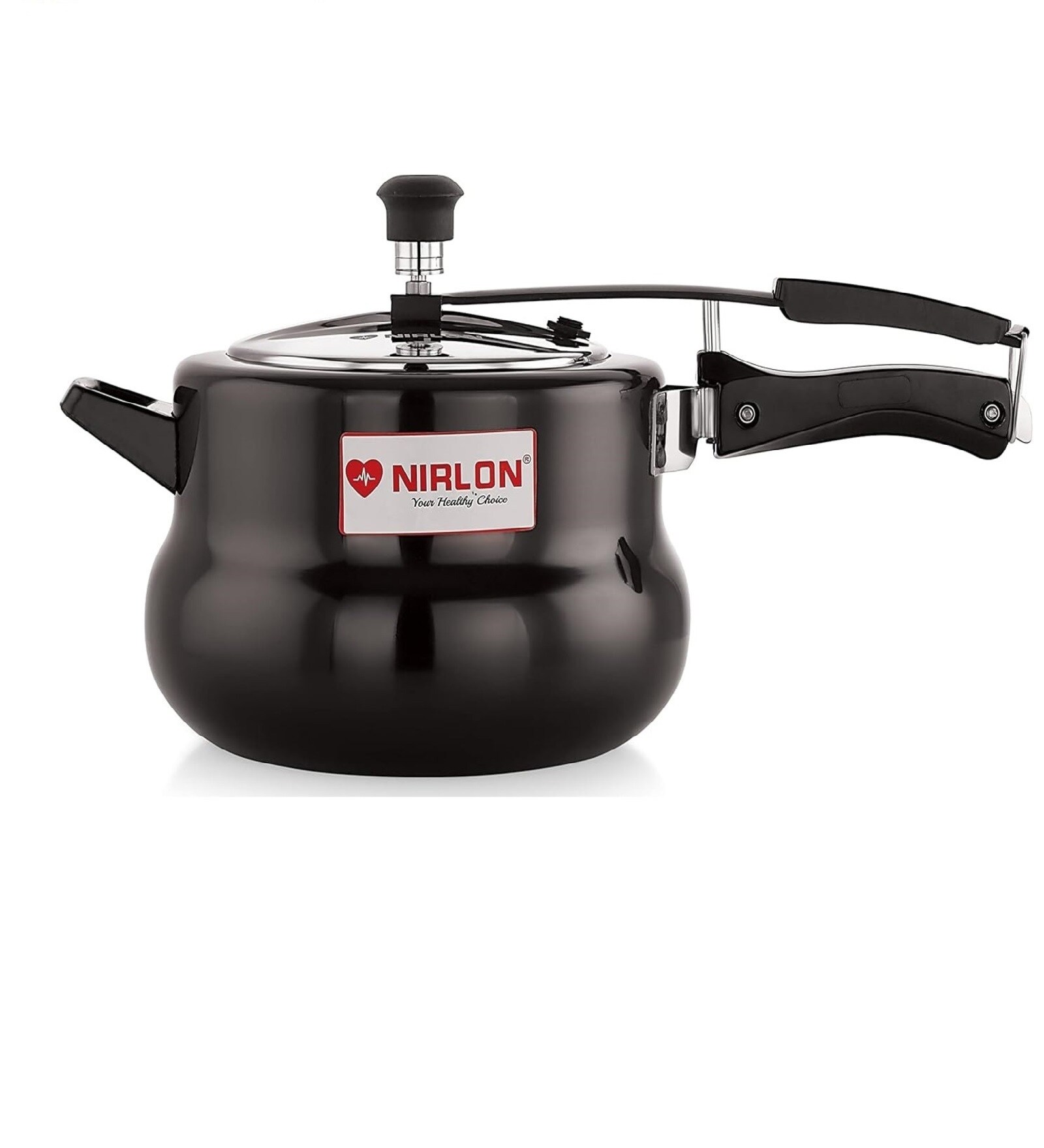 Black 5 Ltrs Induction & Gas Compatible Hard Anodised Handi Shape Inner Lid Aluminium Pressure Cooker Black 5 Ltrs Induction & Gas Compatible Hard Anodised Handi Shape Inner Lid Aluminium Pressure Cooker