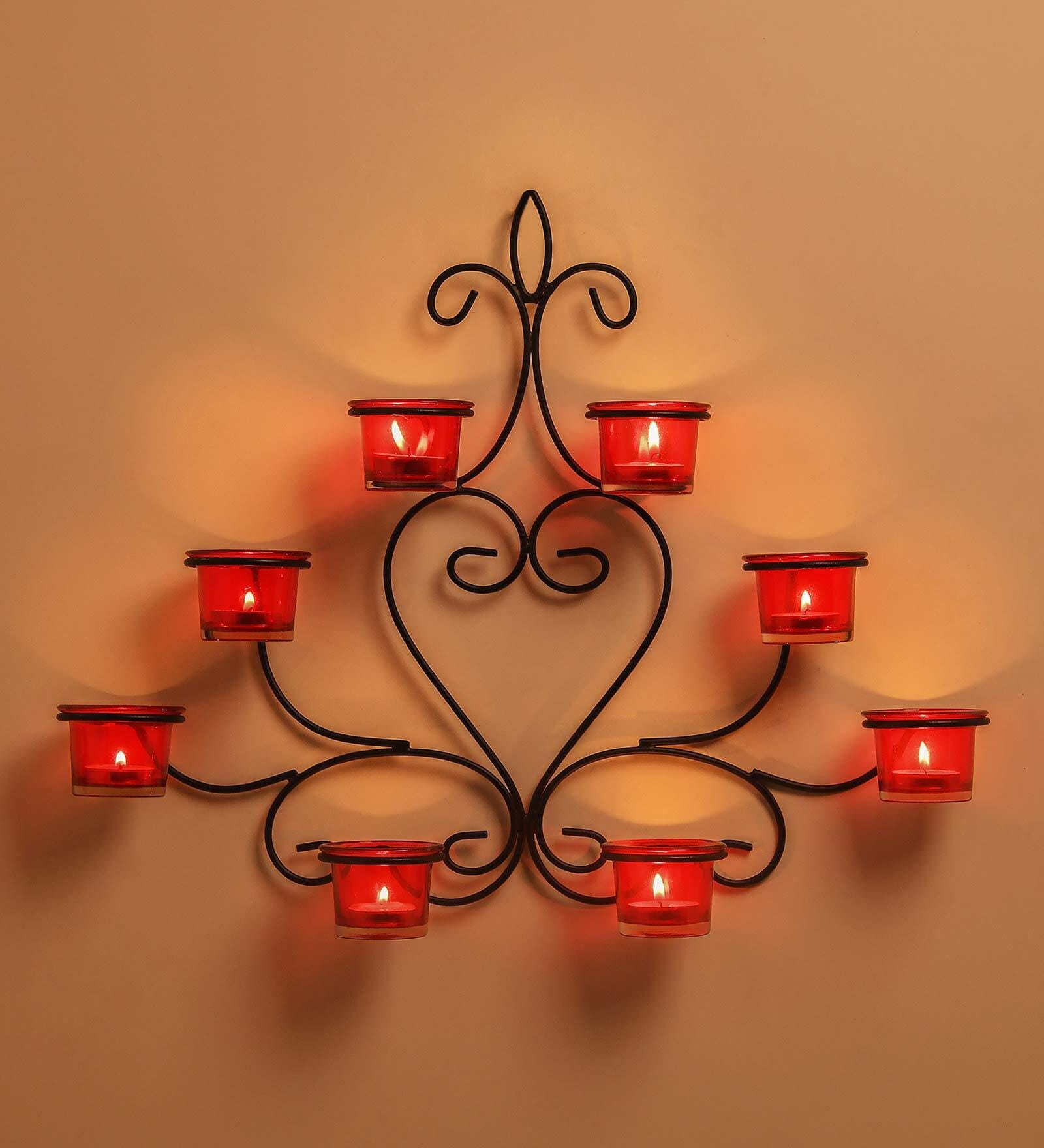 Black Metal Dorian Wall Tea Light Holder