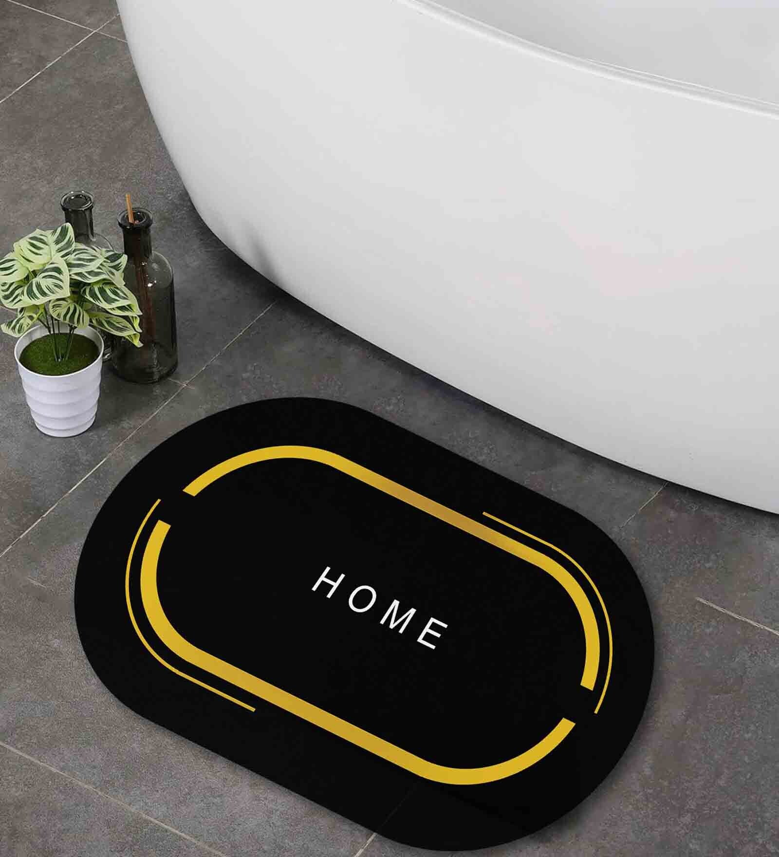 Buy Black Slogan Rubber 24x16 Inches AntiSkid Bath Mats (Pack of 3) at ...