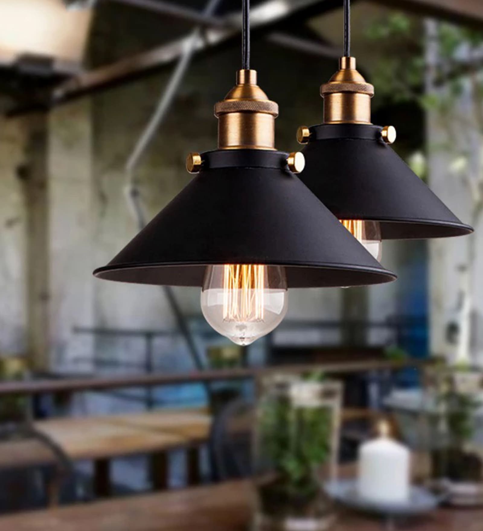 Delight Black Aluminium Single Hanging Light