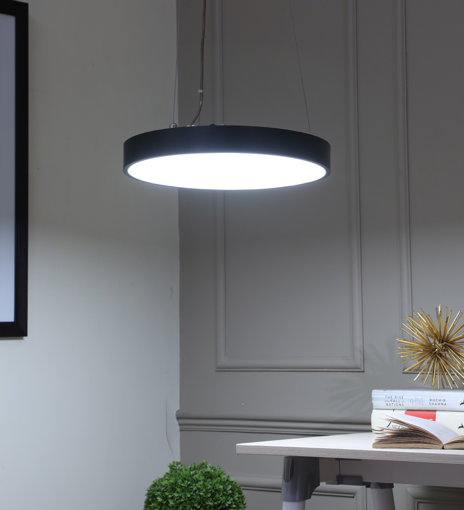 Wipro Orbit Slim 20 Watt Black Suspended LED Luminaire
