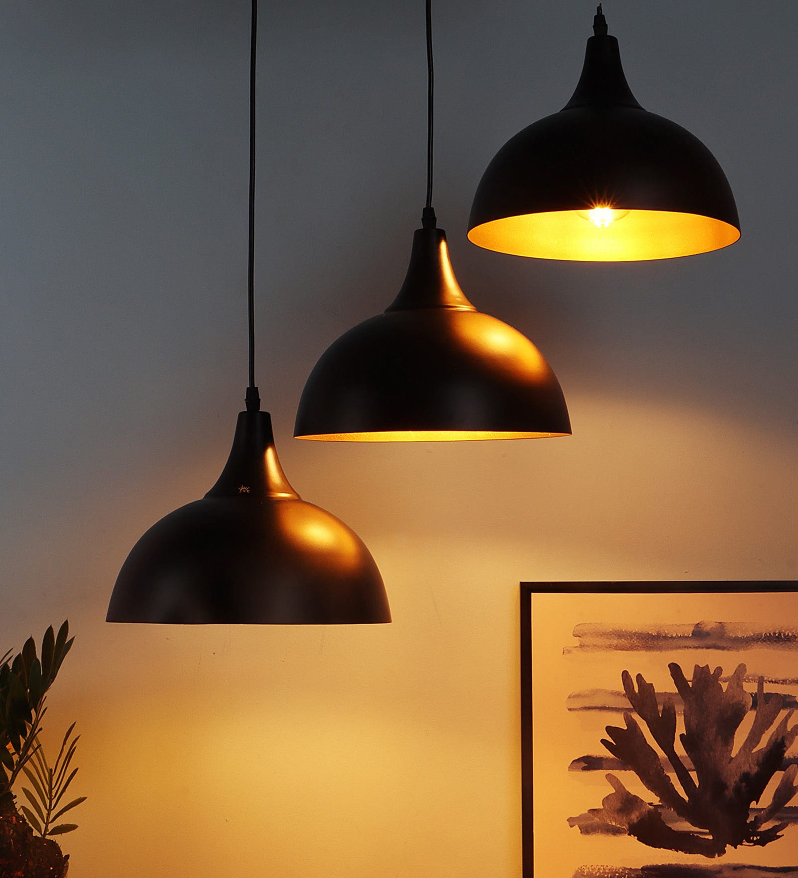 Katsu Black Aluminium Cluster Hanging Light