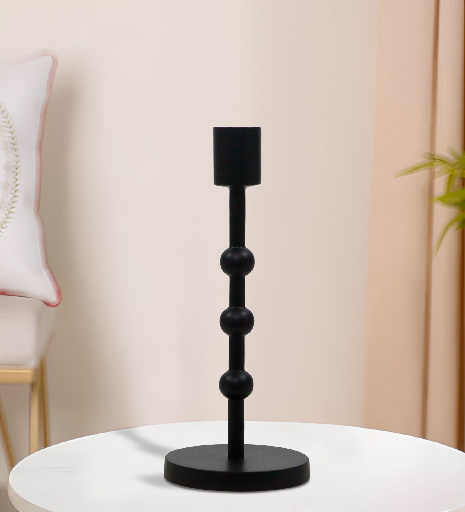 Black Aluminium Candle Holder