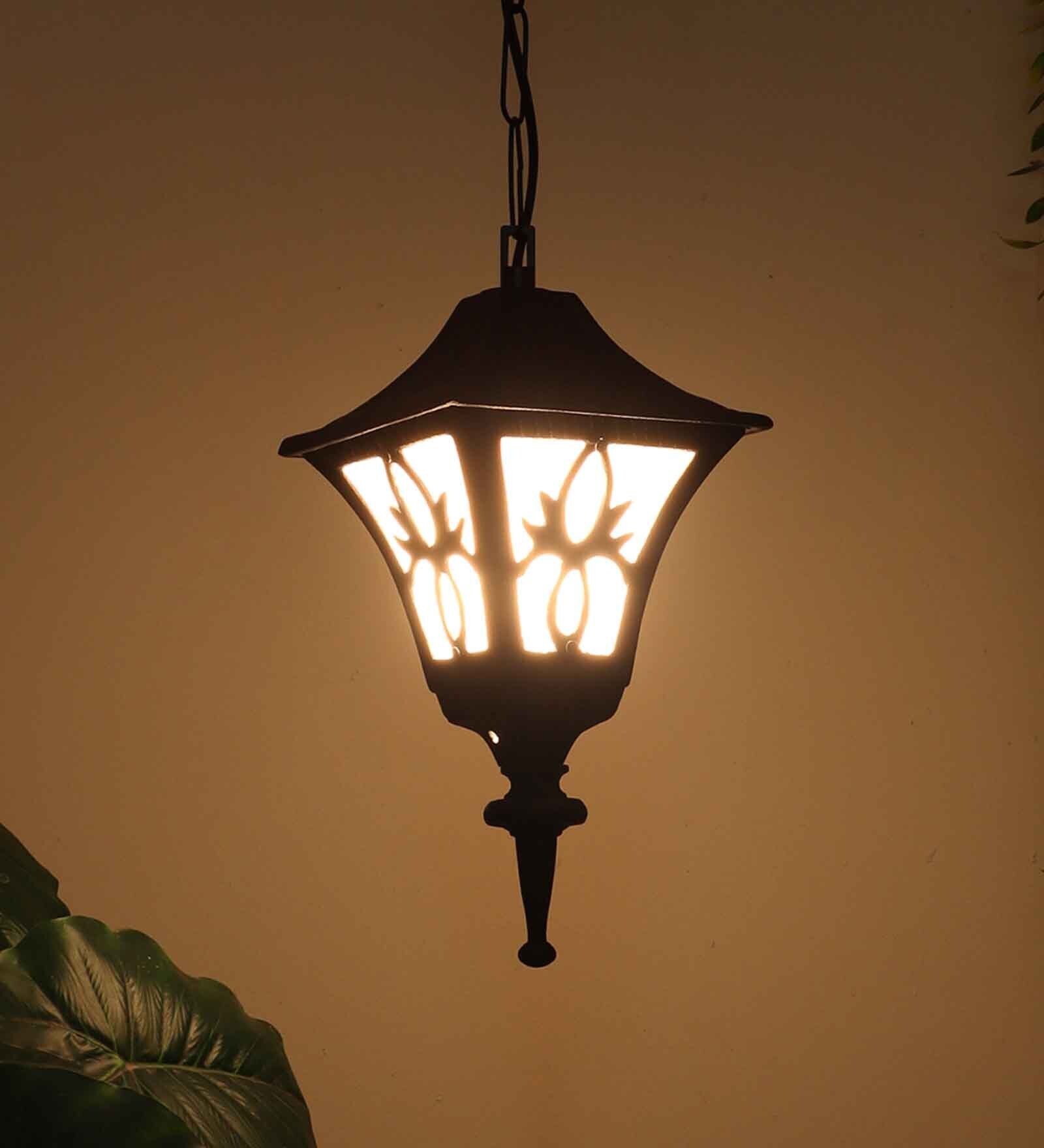 Wave Black Aluminium Outdoor Hanging Light