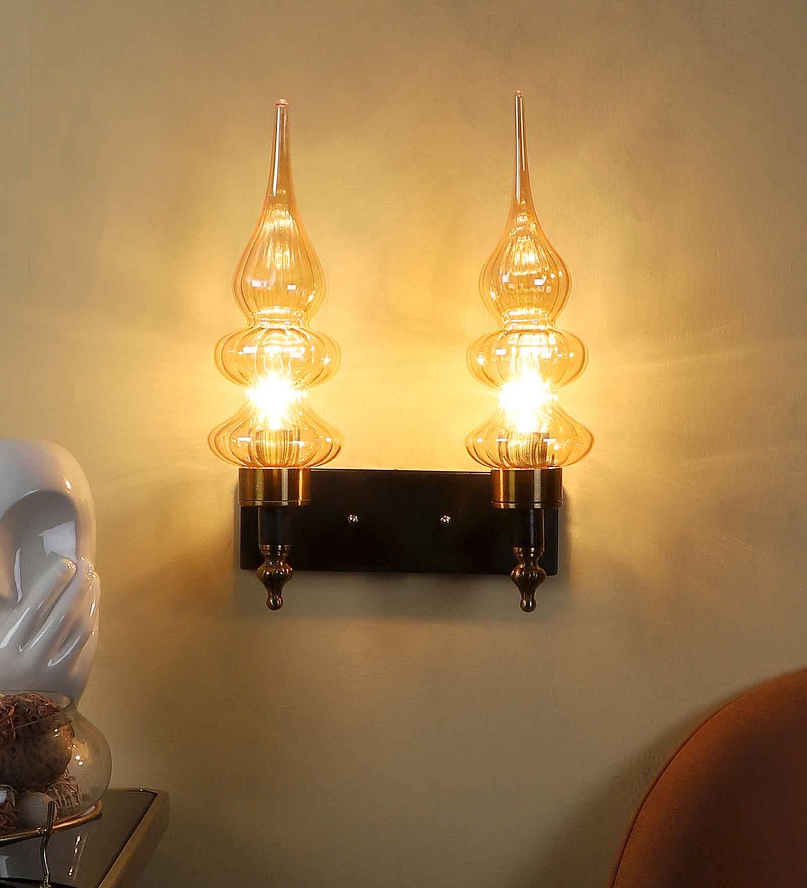Minimalist Black and Gold Iron Wall Sconces