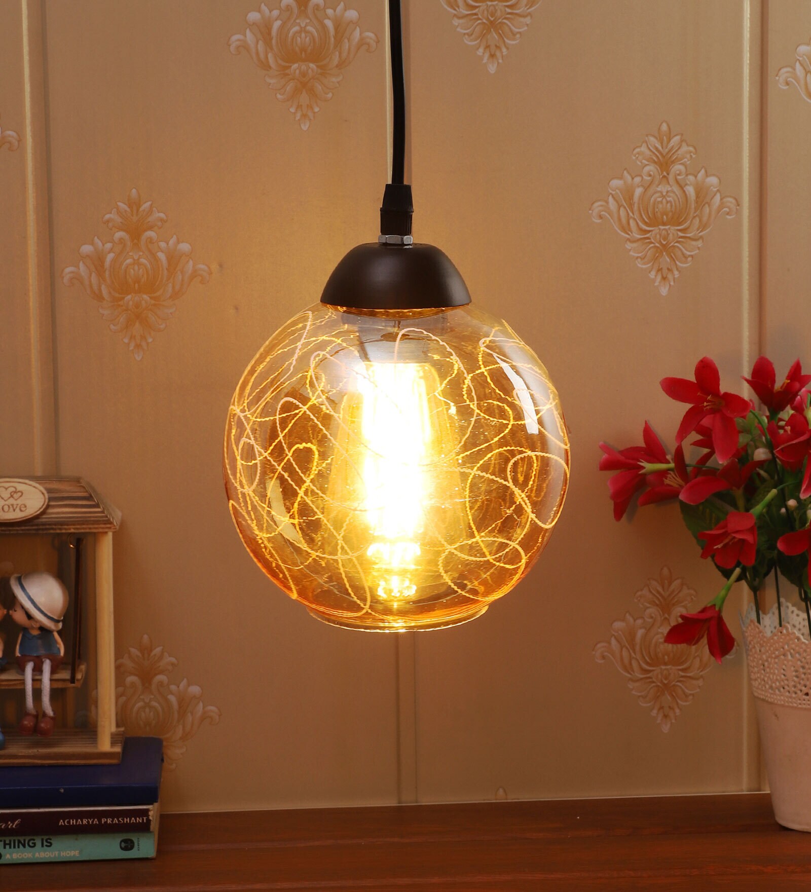 Viking Black and Gold Metal Hanging Light