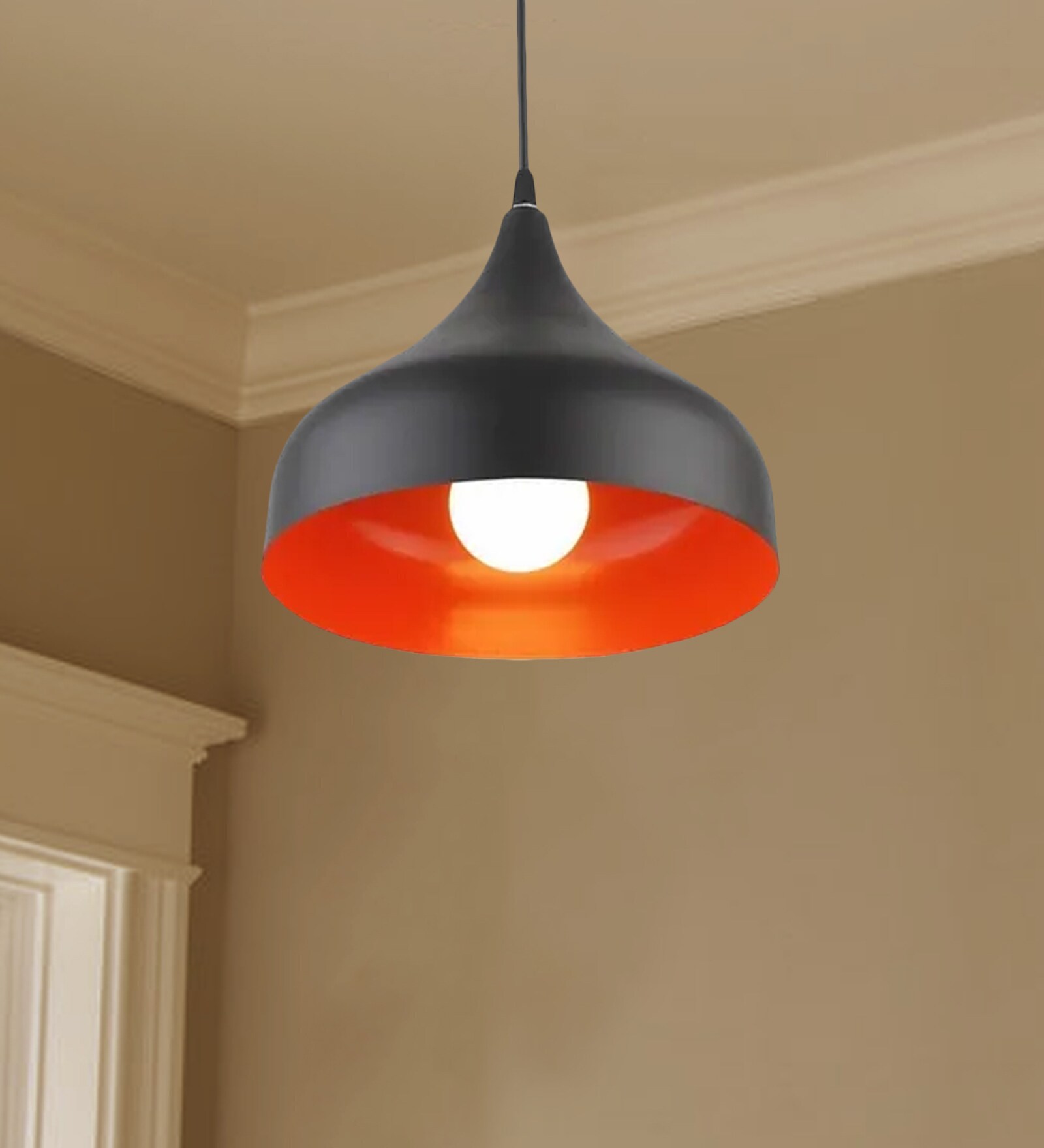 Black and Orange Aluminium Hanging Light