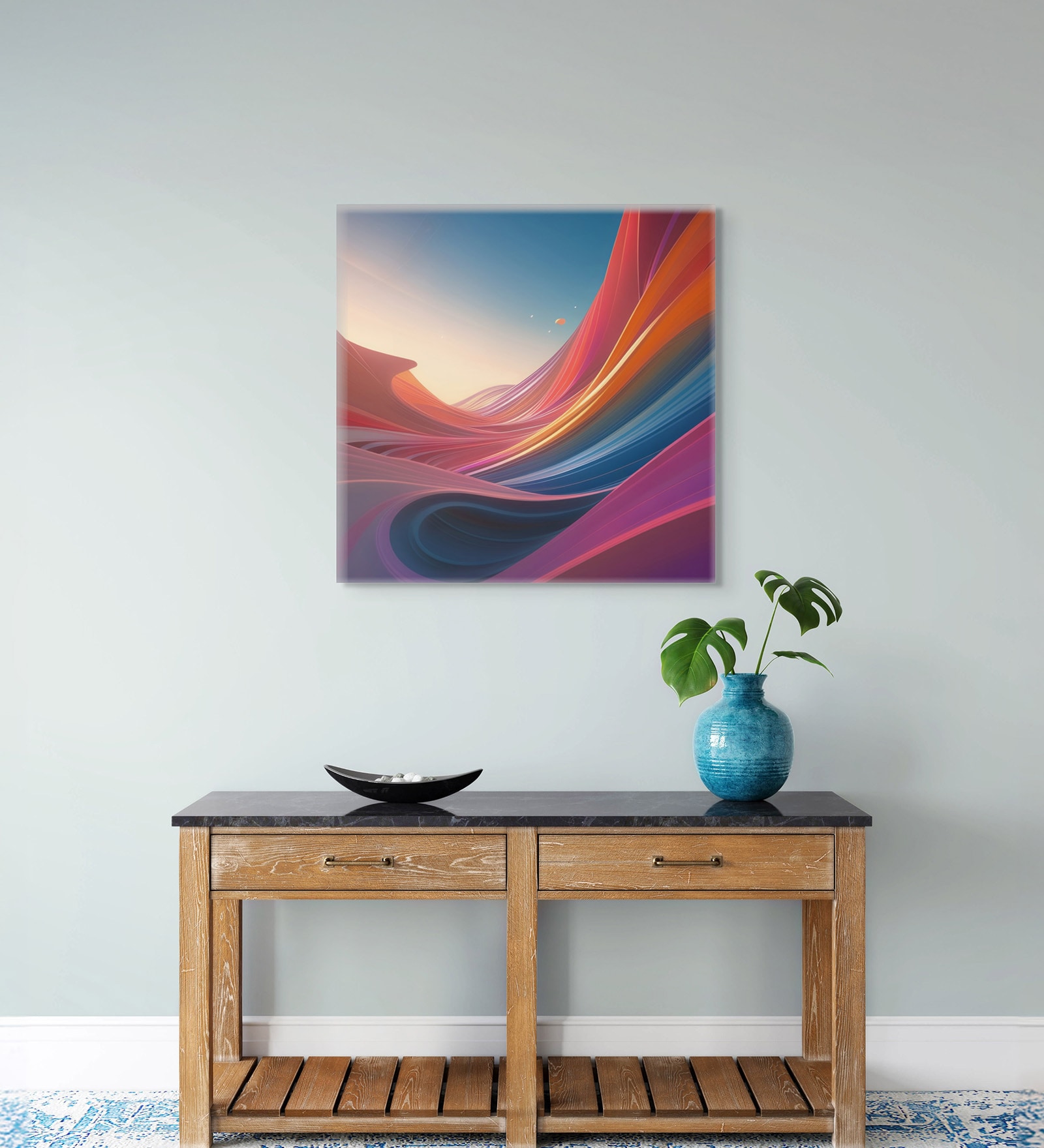 Black and White Brushstroke Canvas Printed Wall Painting Stretch Canvas Frame