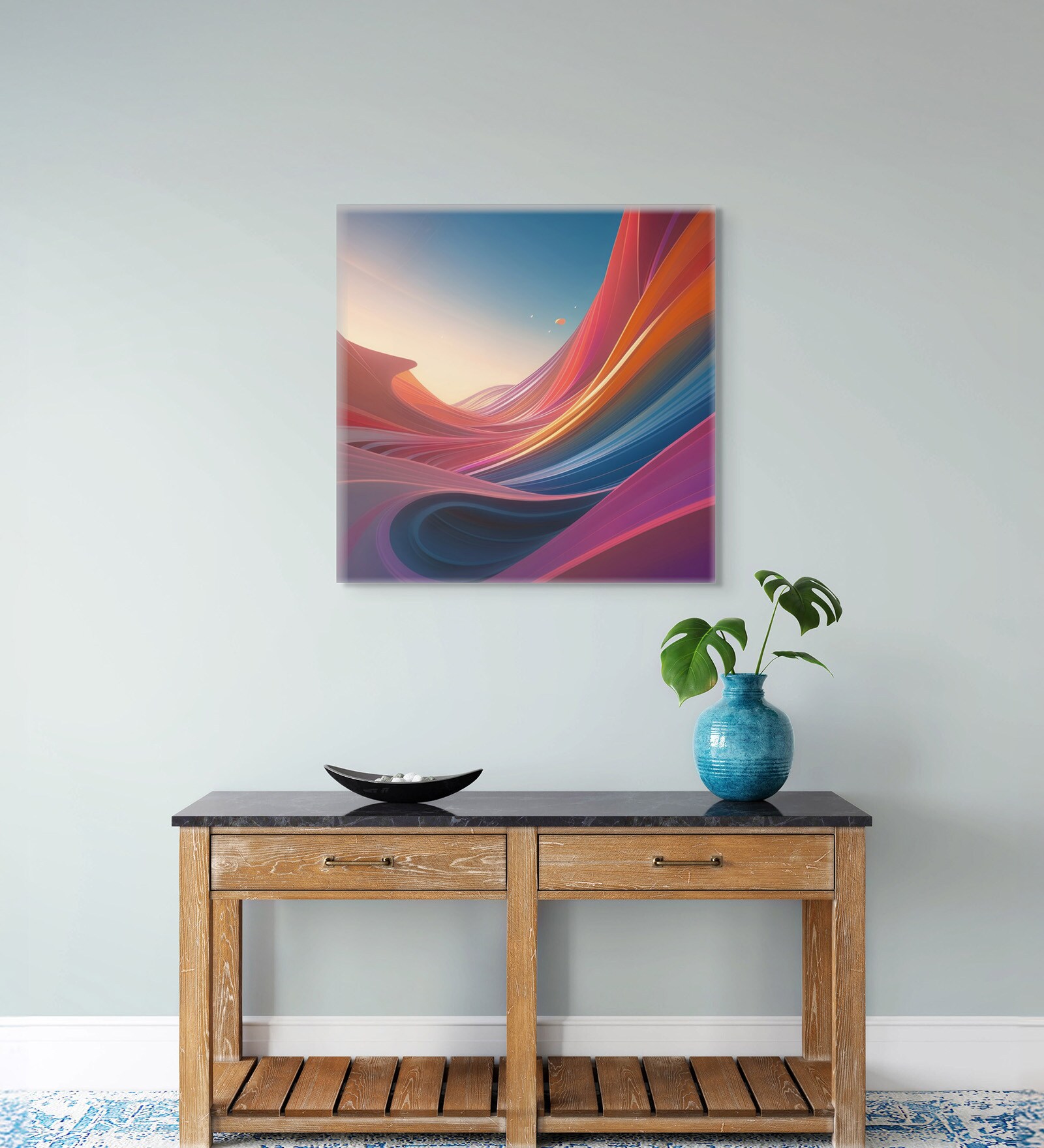 Black and White Brushstroke Canvas Printed Wall Painting Stretch Canvas Frame