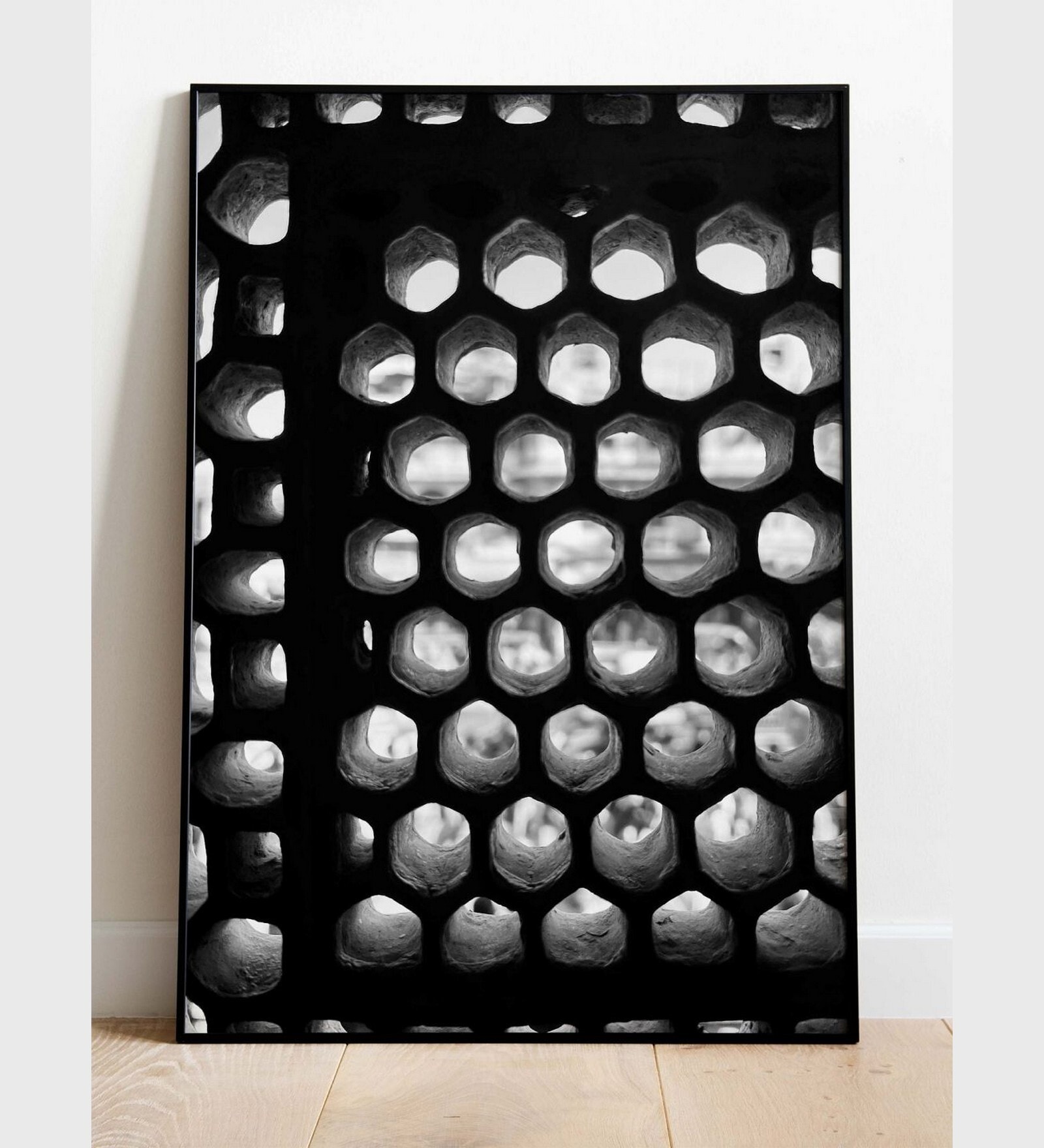 Black and White Indian Palace Painting