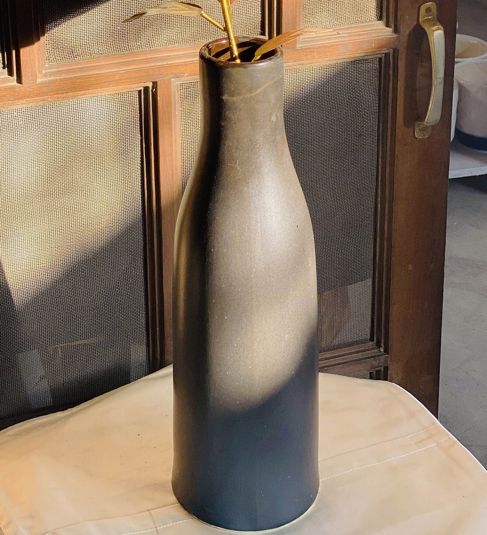 Black Bamboo Pottery Black Ceramic Table Vase