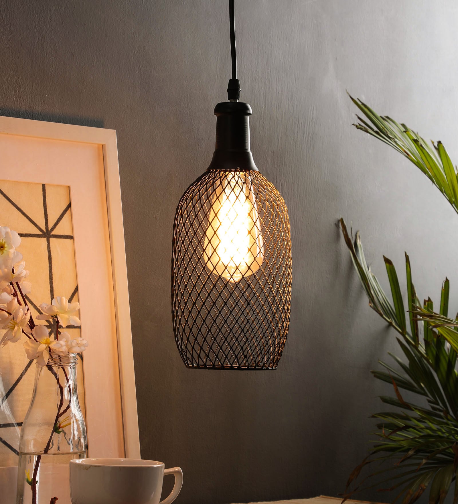 Krisa Black Metal Hanging Light