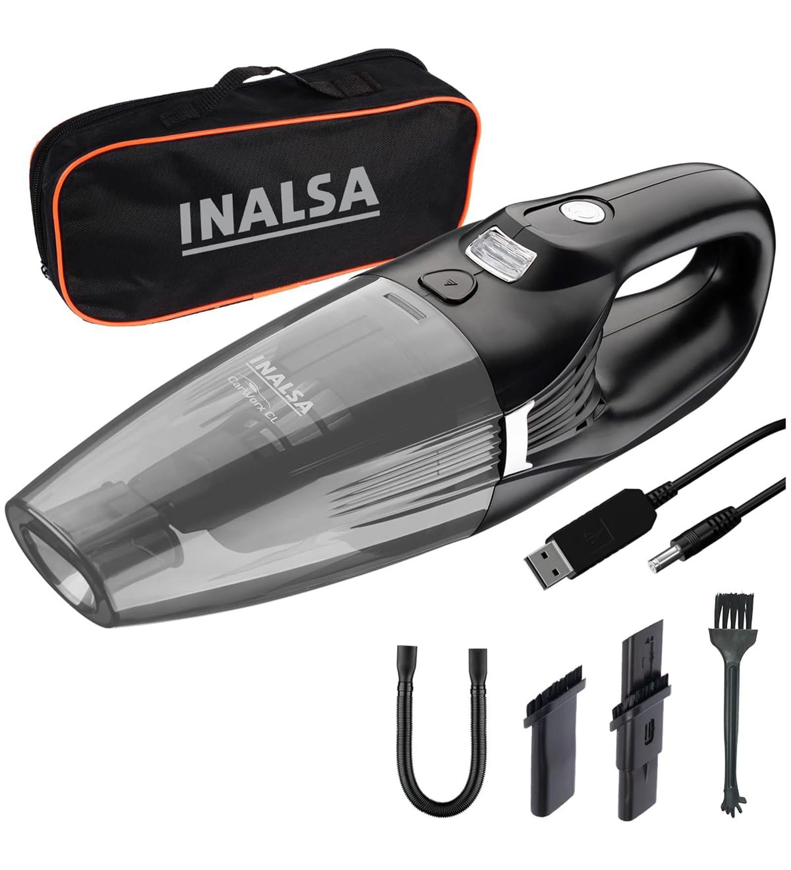 Black Canister Vacuum Cleaner with Multipurpose Cleaning Kit