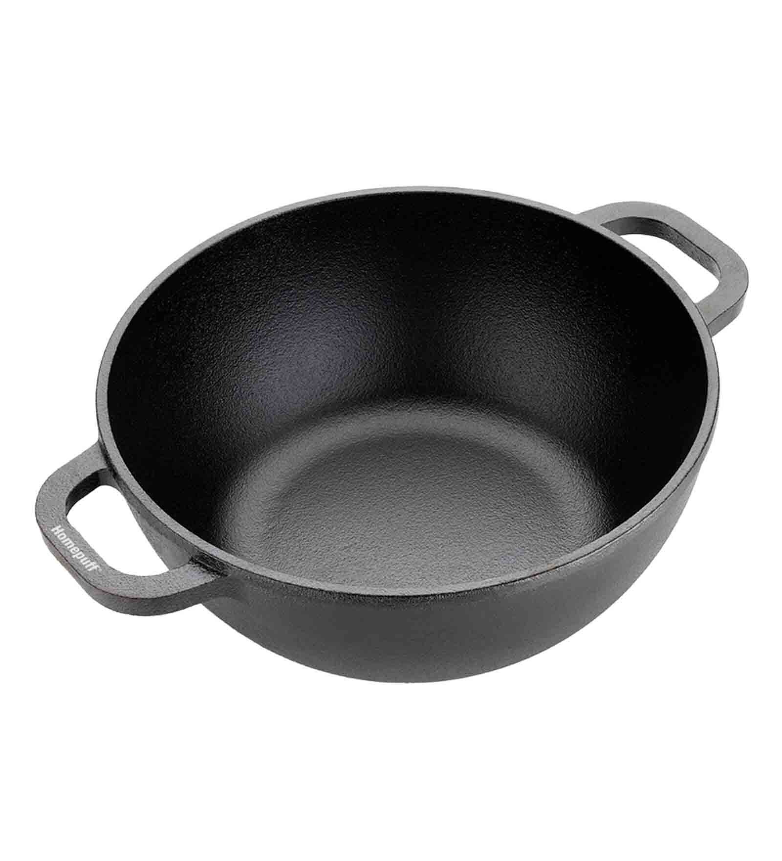 Buy Black Cast Iron NonStick Kadhai by Homepuff at 62 OFF by Homepuff