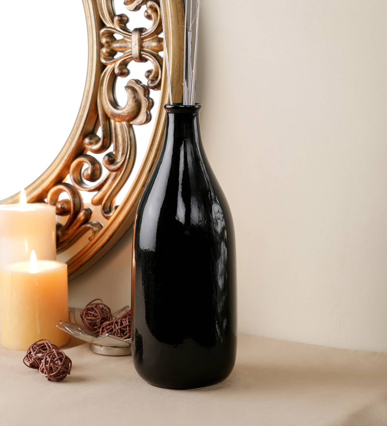 Black Bottle Ceramic Vase