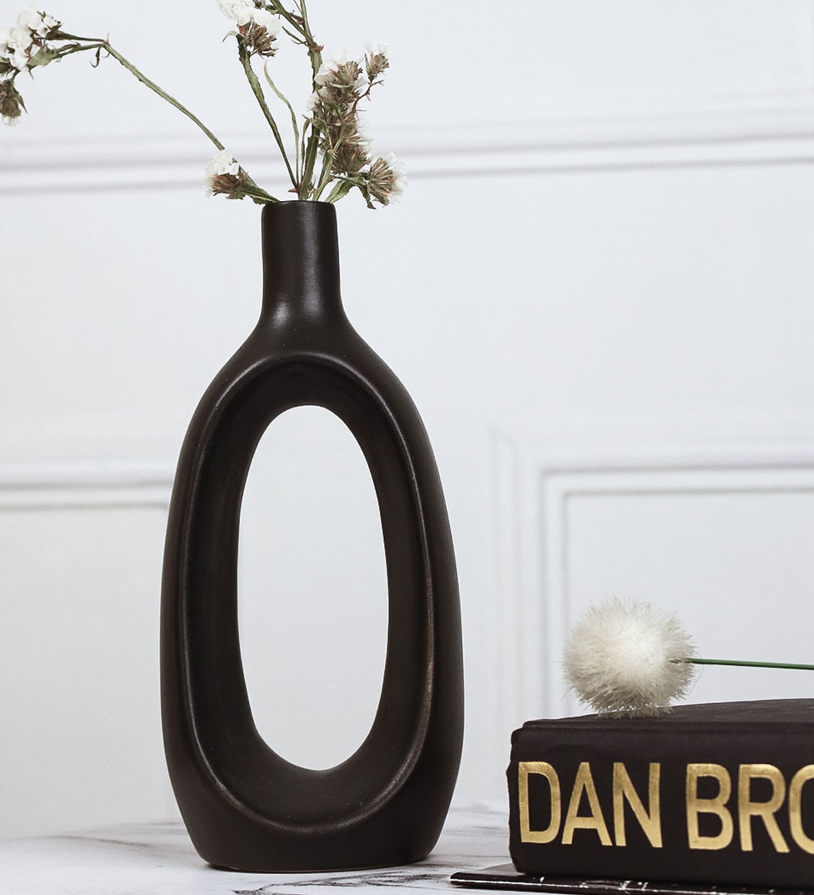 Black Ceramic Table Vases