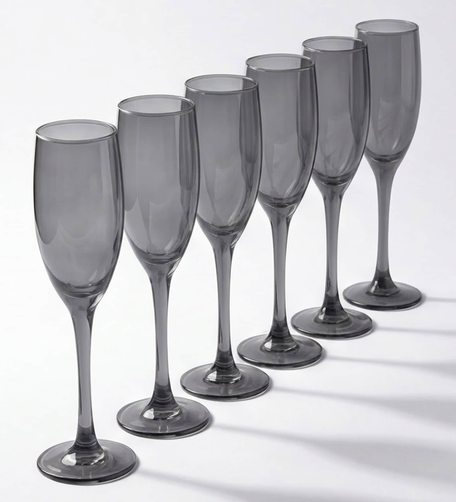 Black Champagne Glass Set of 6