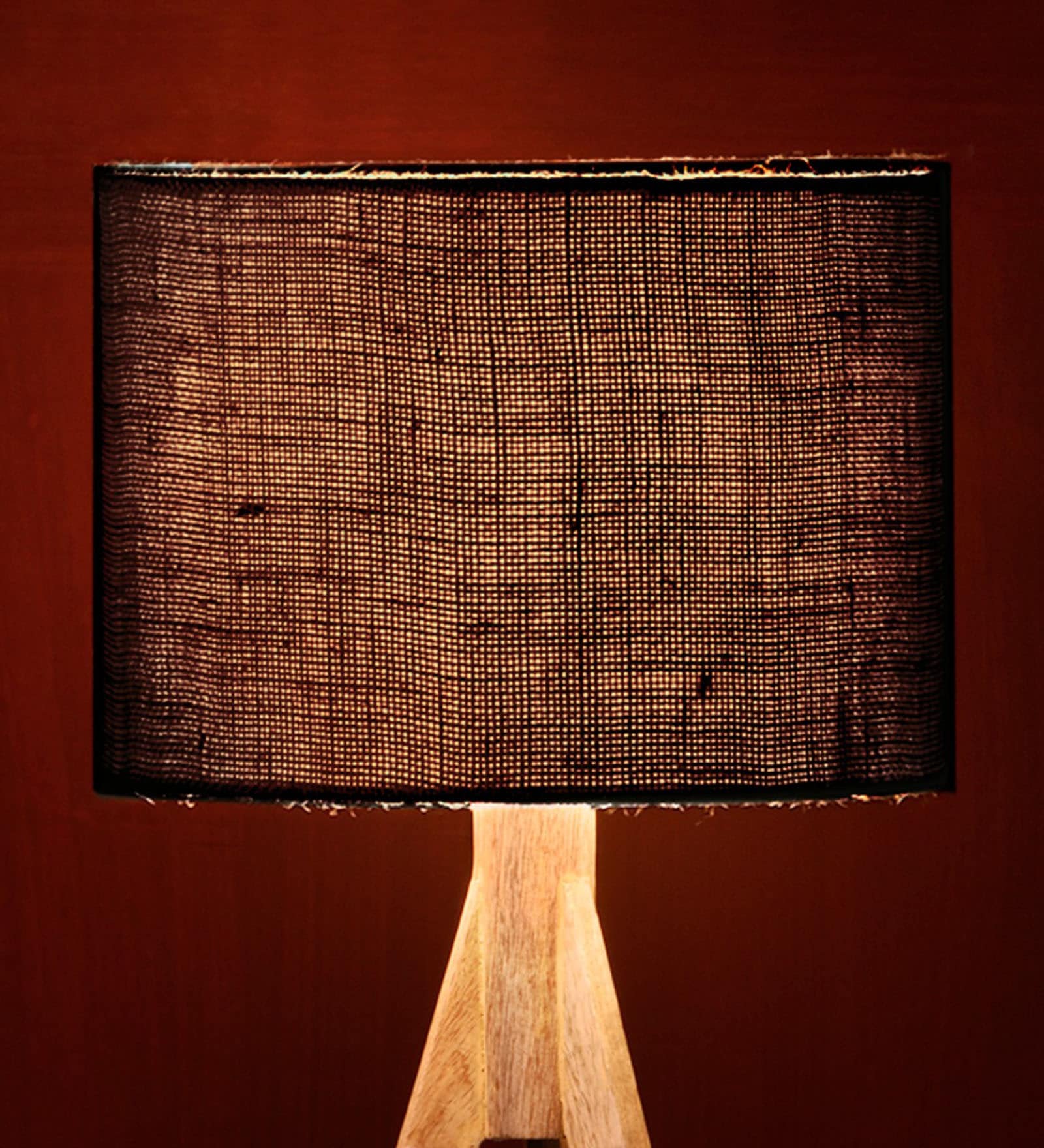 Black Color Jute Fabric Table Lamp Shade
