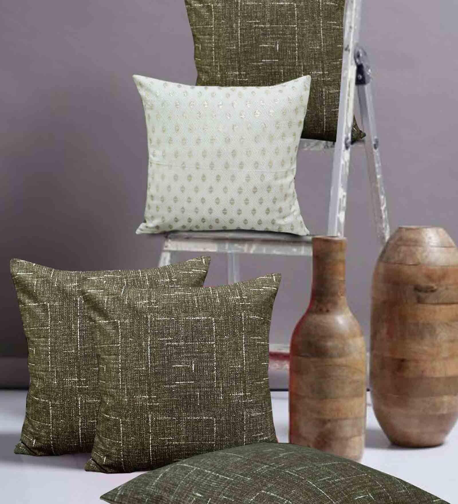 Black - Pochampally Ikat Cushion Cover (16 x 16 in) 19
