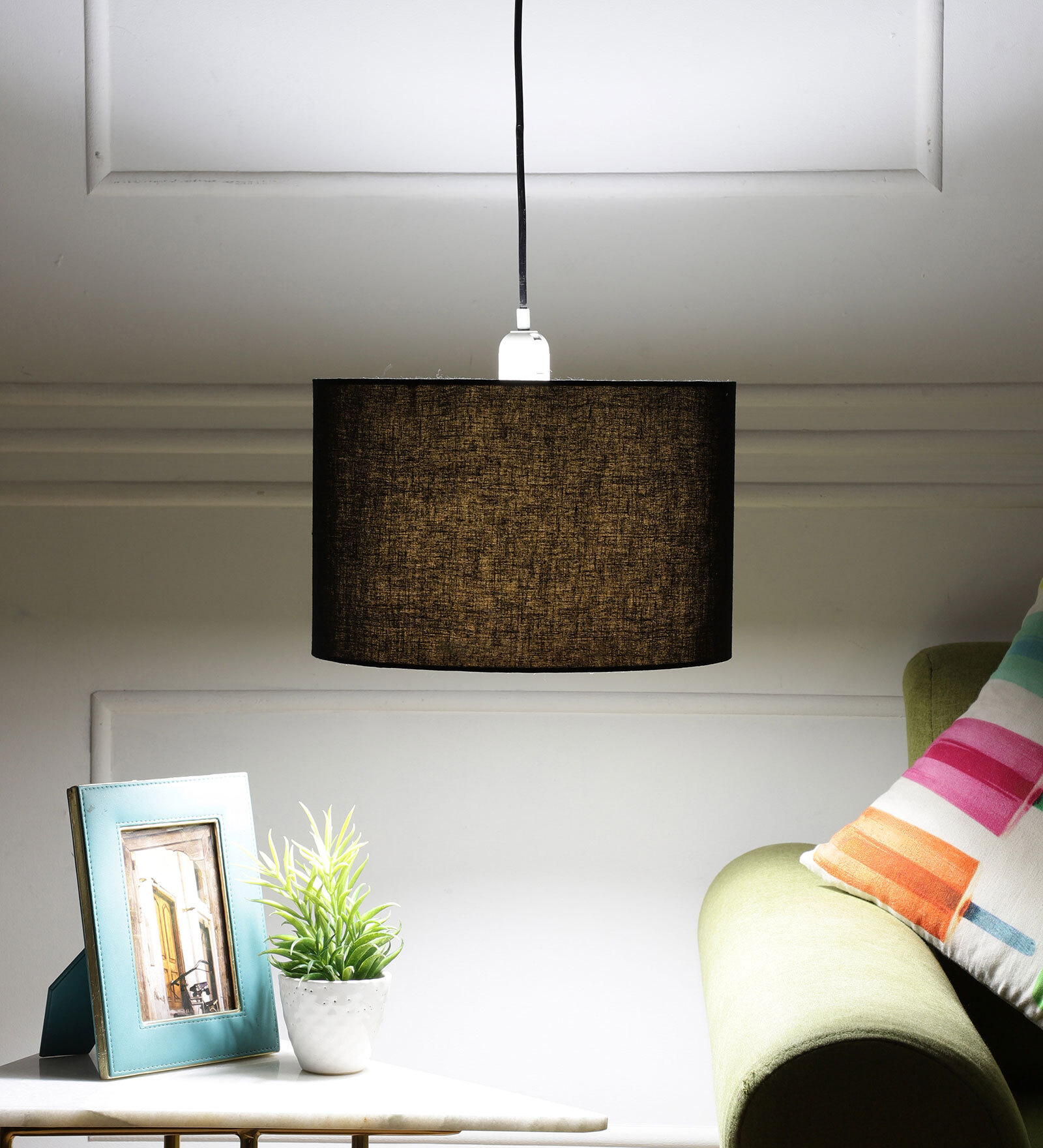 Fermo Black Cotton Hanging Light