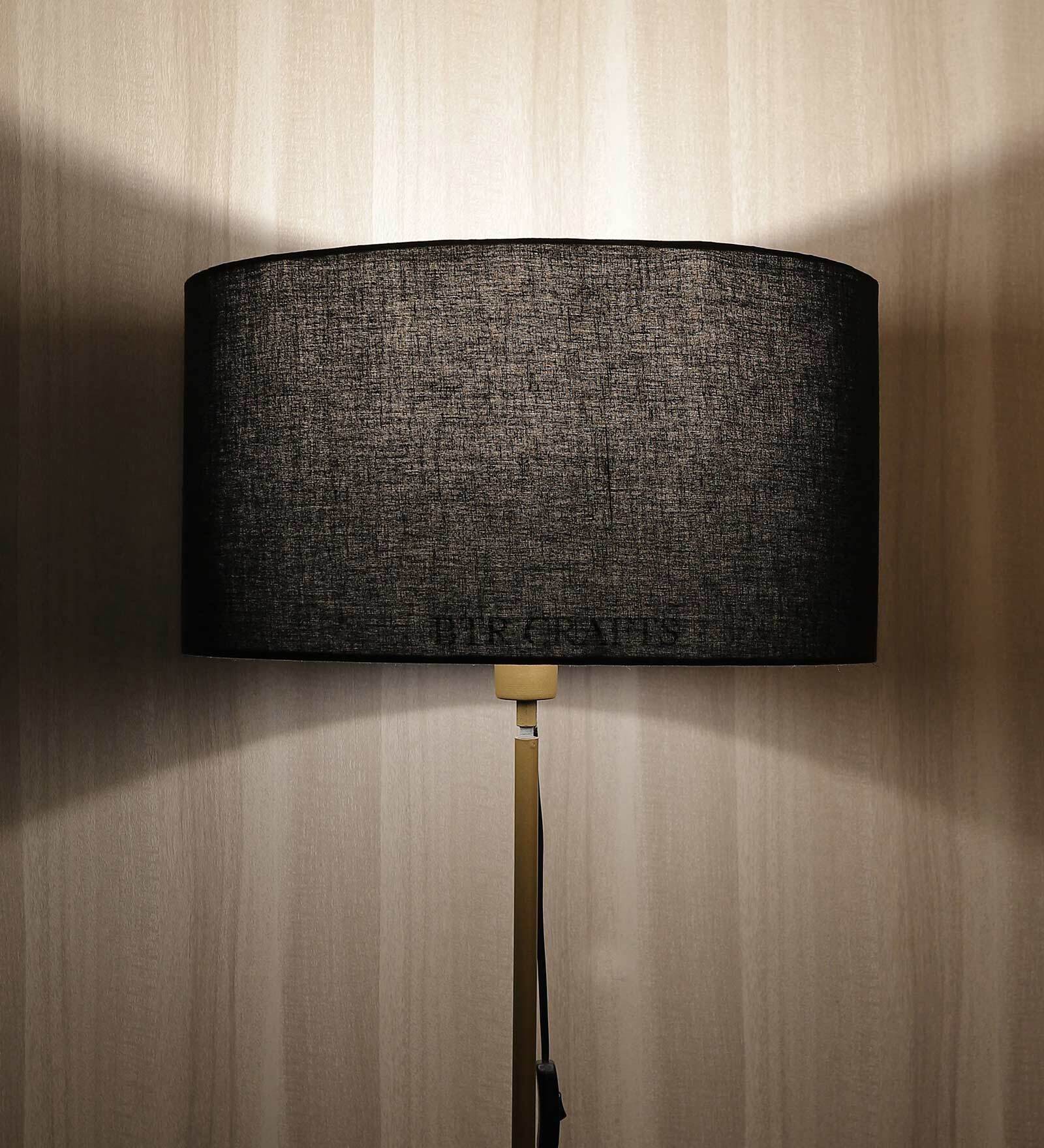 Messina Black Cotton Fabric Solid Lampshade