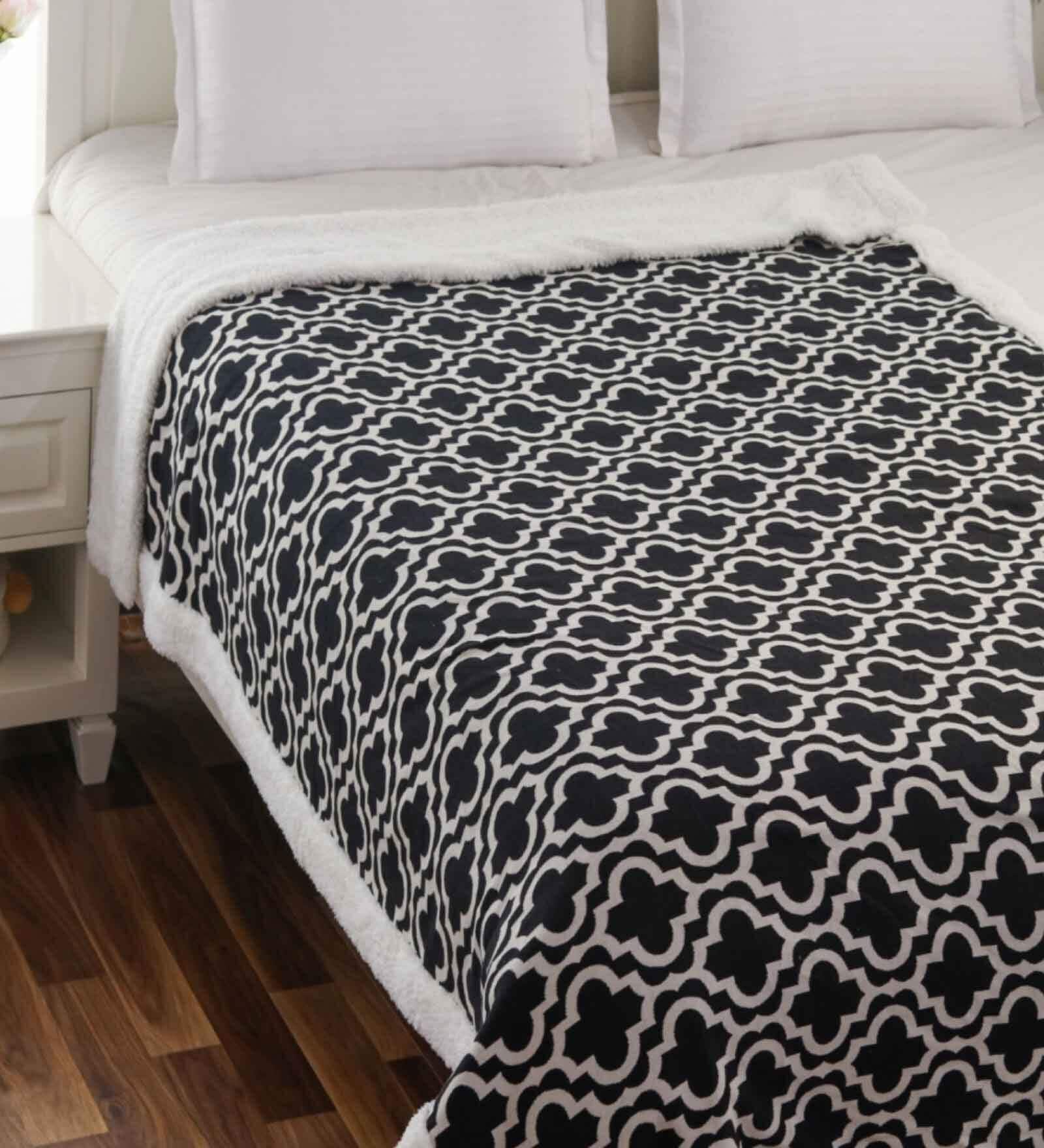 Black Cotton Abstract 250 Gsm Single Kids Blanket