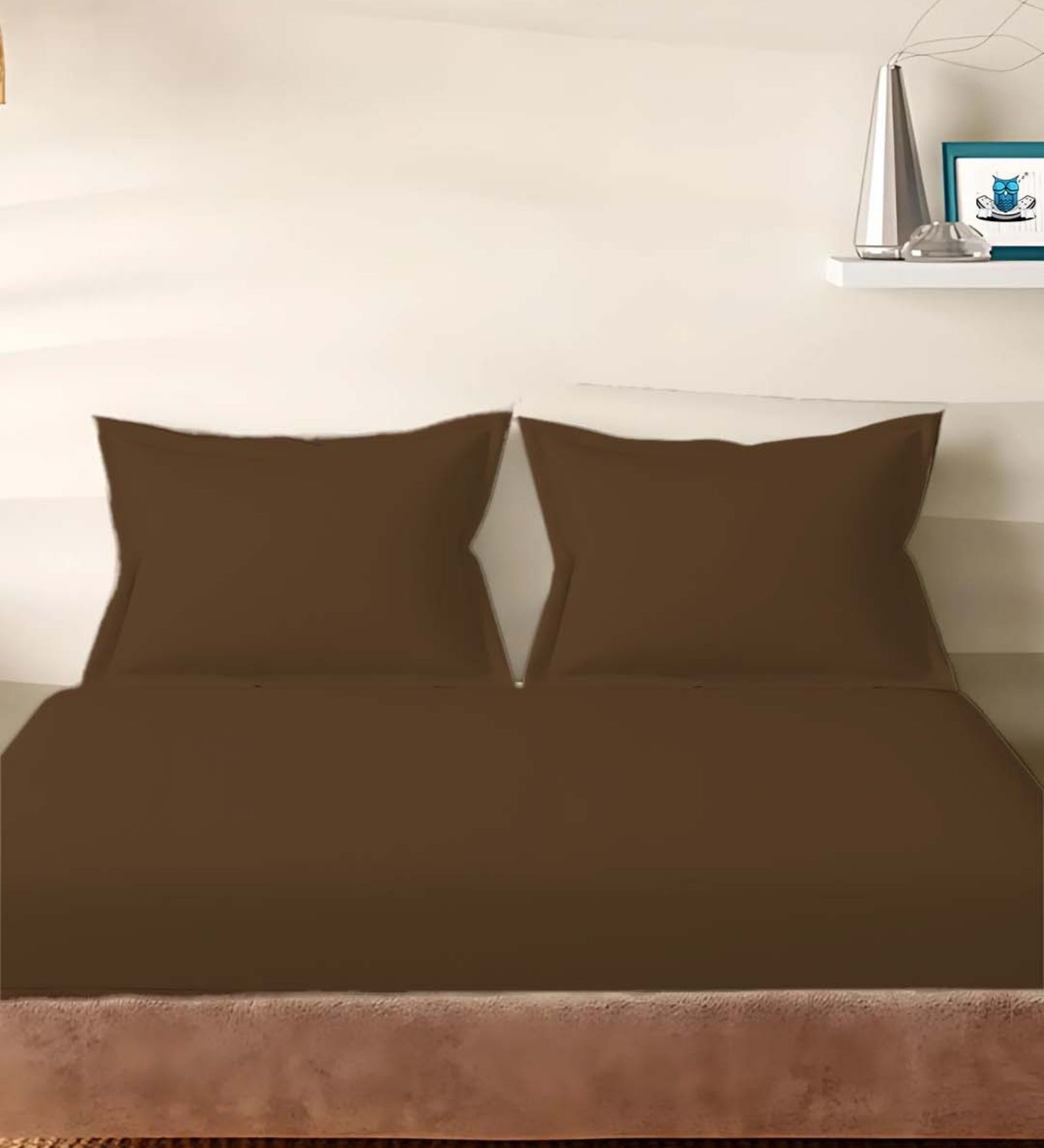 Black Cotton Solid 210TC Plain Set of 2 Pillow Covers