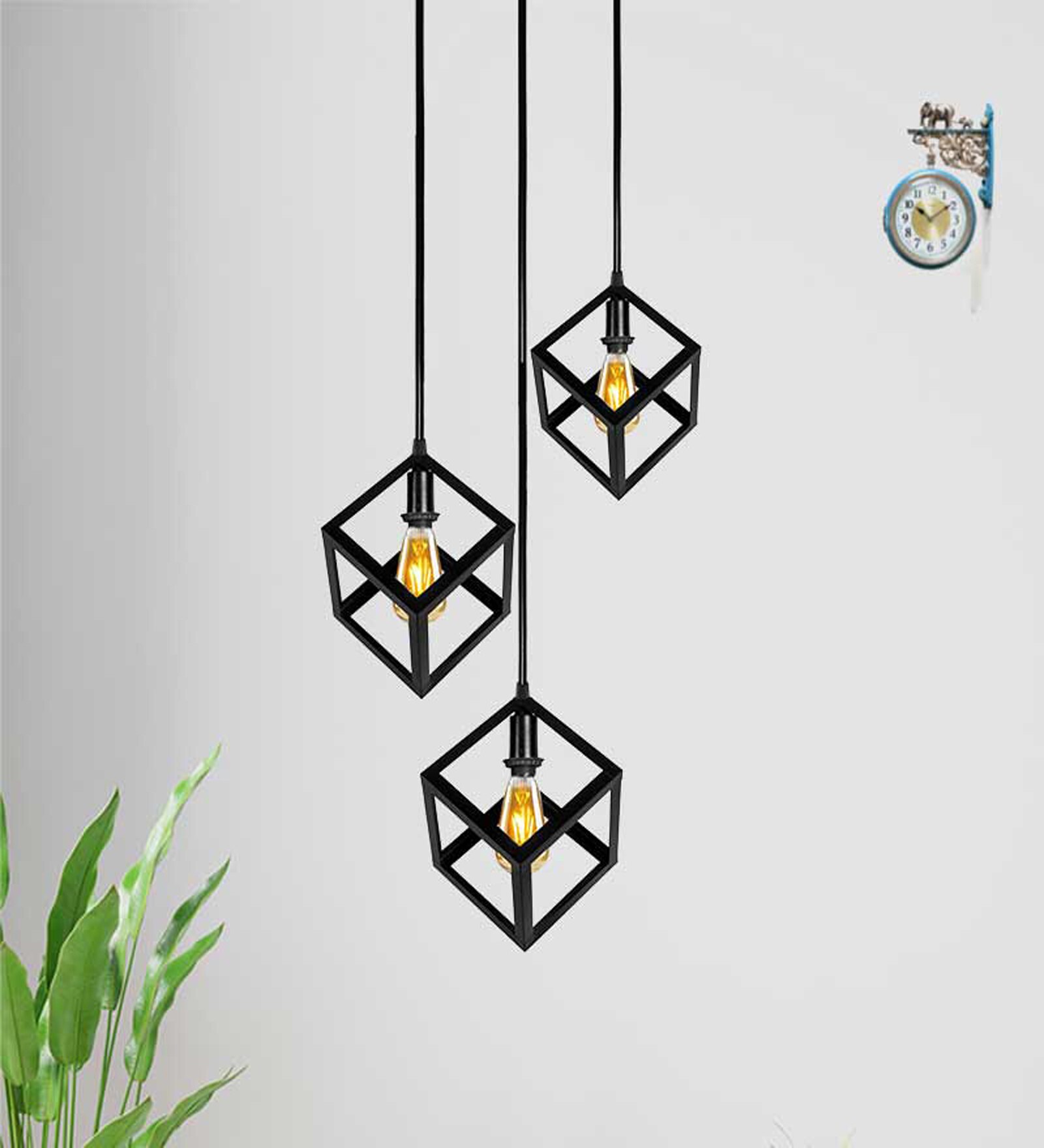 Abra Black Metal Cluster Hanging Light