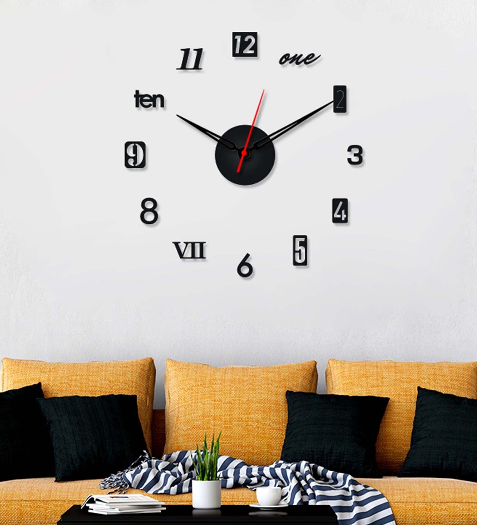 Buy Black Engineered Wood Analog Wall Clock at 33 OFF by WallMantra