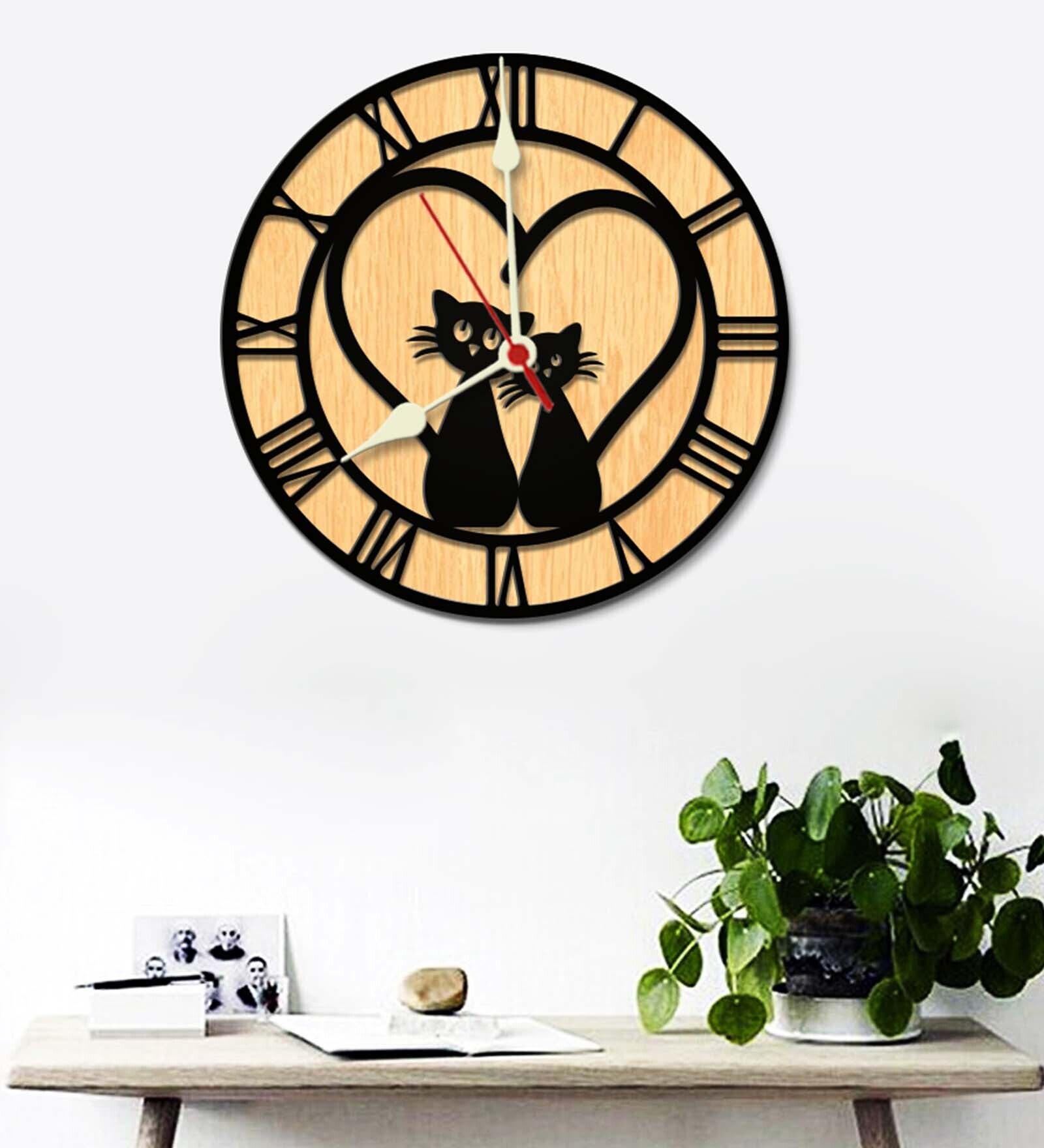 Buy Black Engineered Wood Analog Wall Clock By WallMantra at 42 OFF by