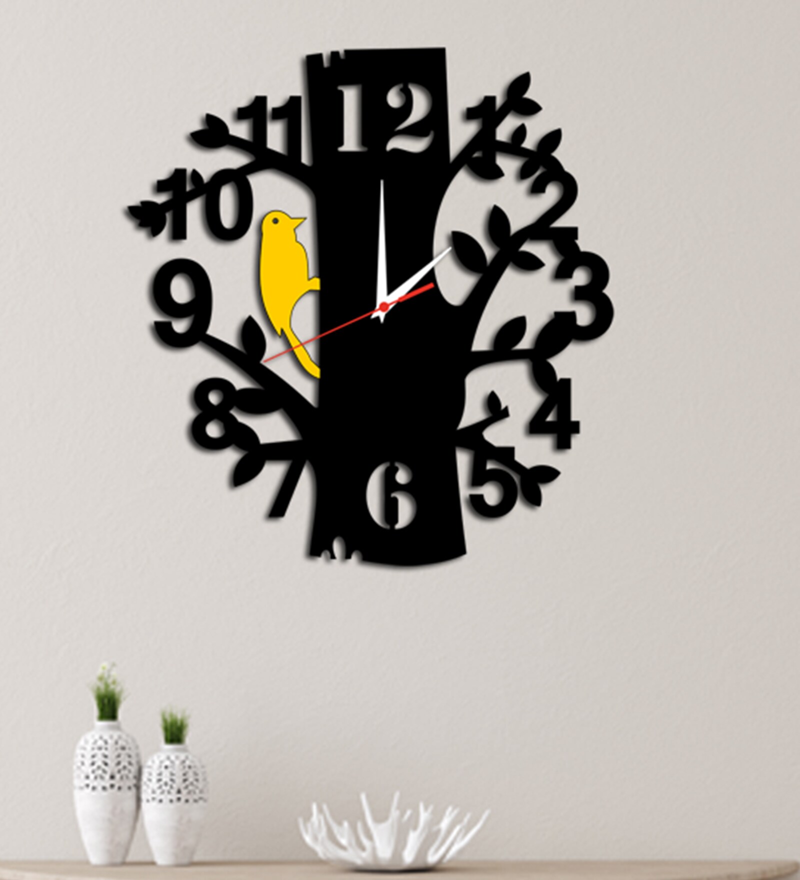 Buy Black Engineered Wood Analog Wall Clock by DecoreMantra at 54 OFF