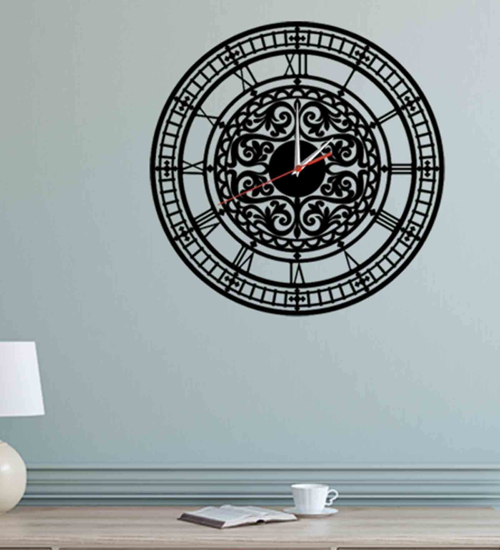 Buy Black Engineered Wood Analog Wall Clock by DecoreMantra at 54 OFF