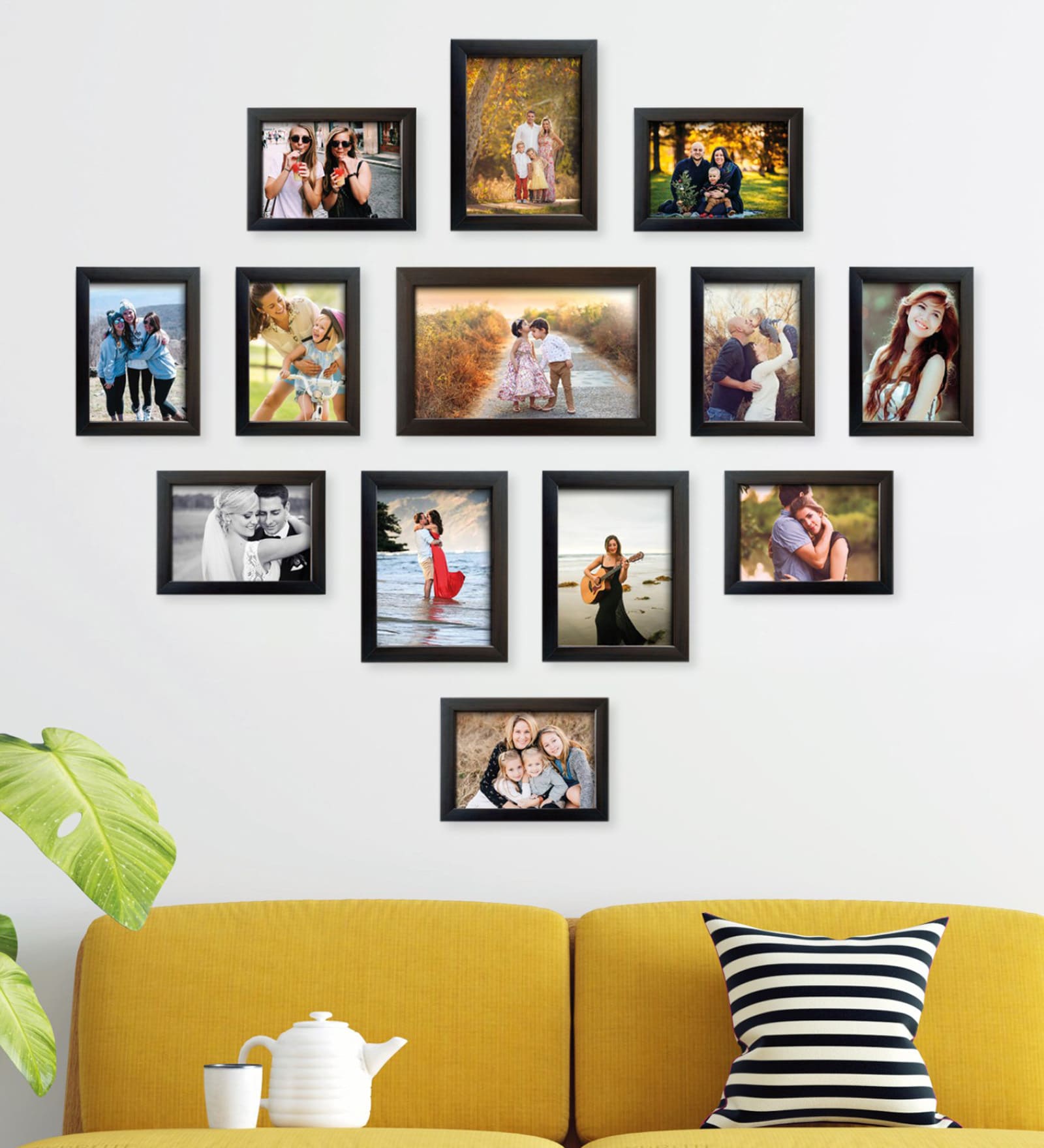 Black Set of 13 
Engineered Wood Collage Photo Frames