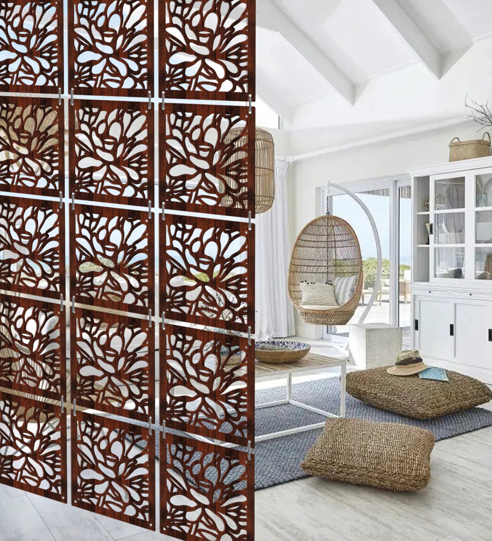 Buy Brown Engineered Wood Wall Hanging Room Divider Panel at 32% OFF by ...