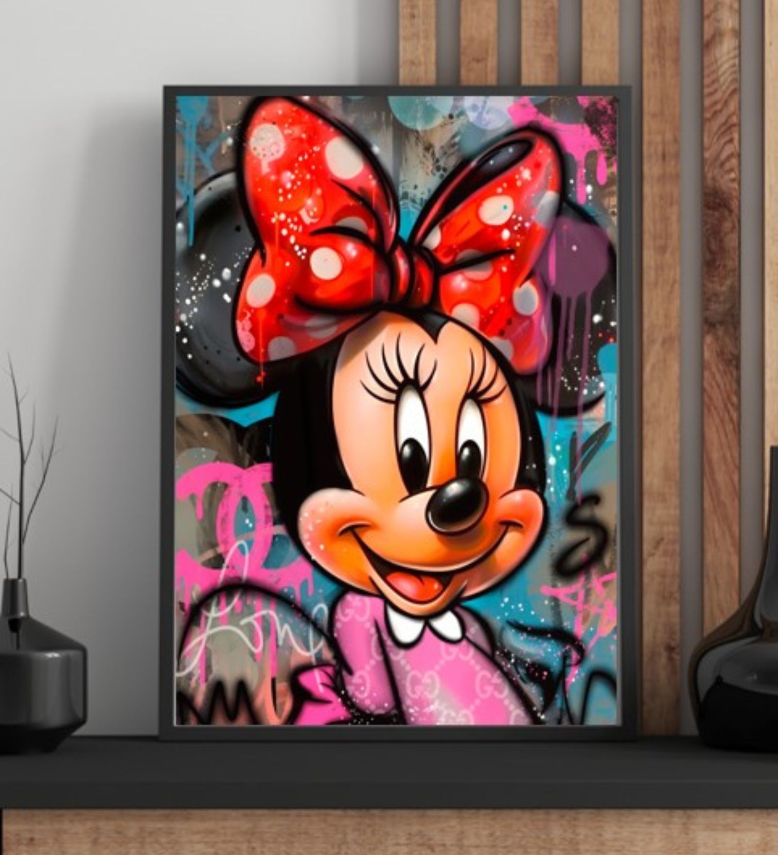 MIDNIGHT MINNIE HD Poster With Black Frame, 12.5   17.3 Inches