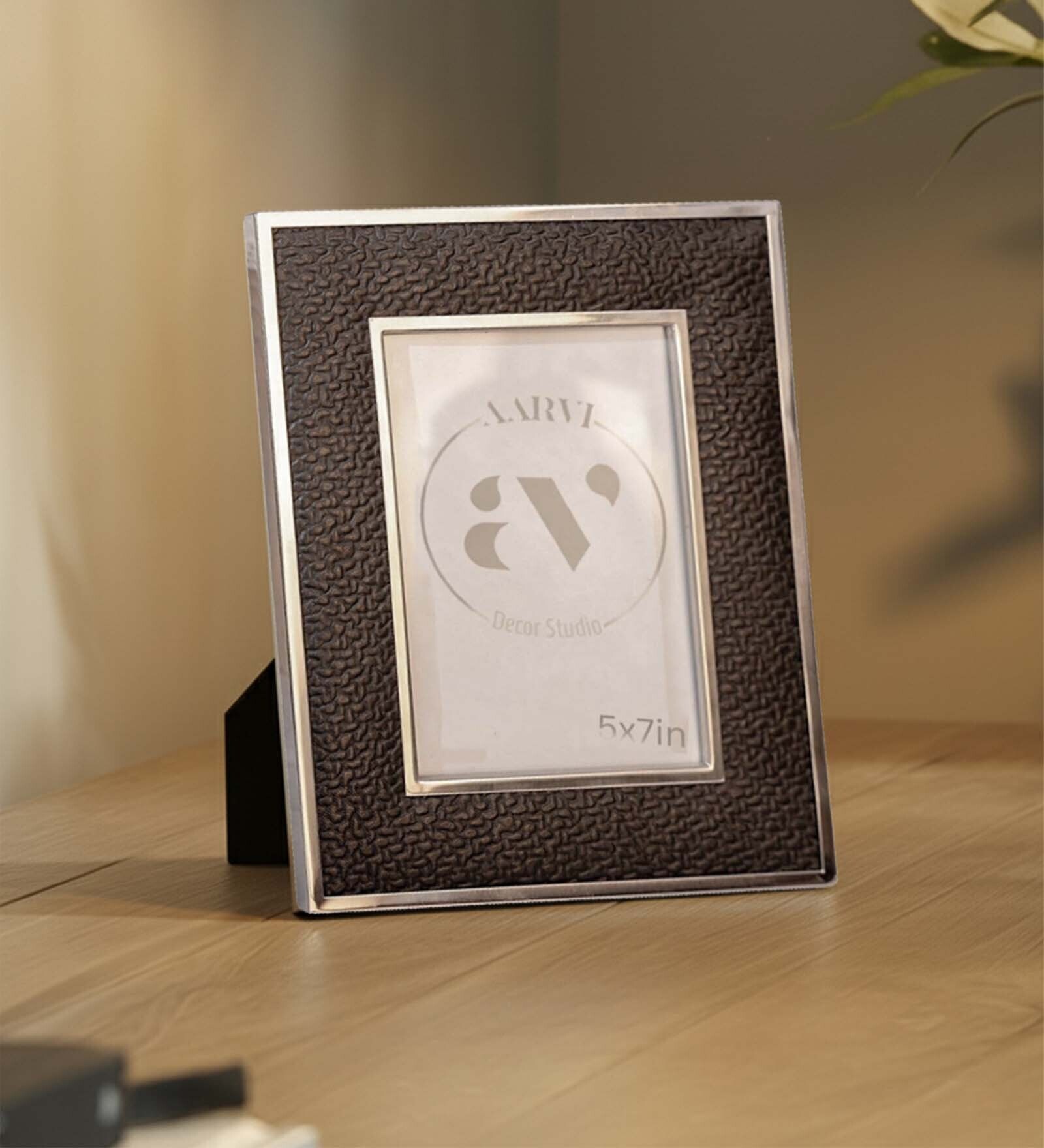 Black Faux Leather Midnight Luxe Wall And Tabletop Photo Frame 4X6Inches