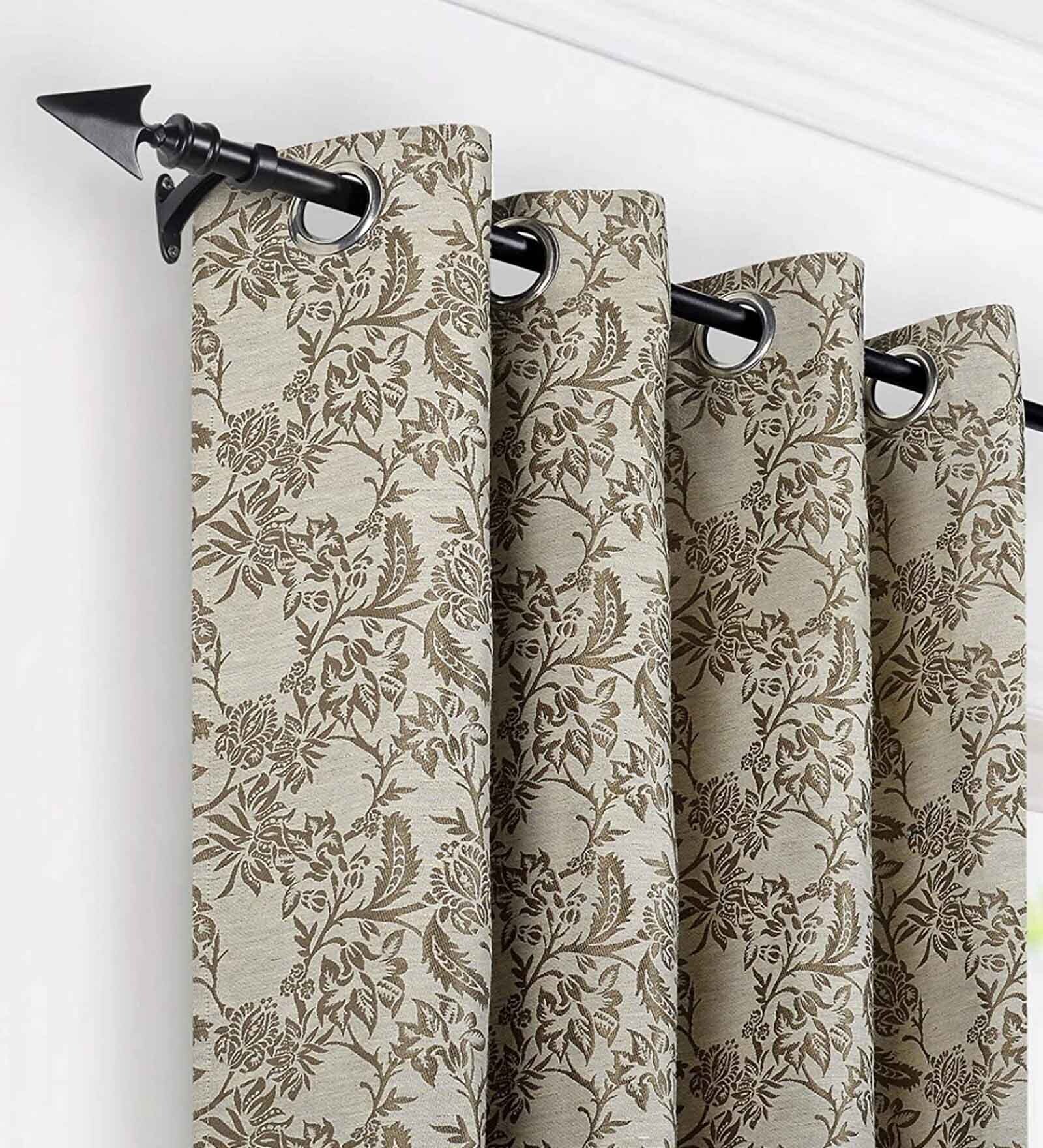 Black Flat Arrow Iron Expandable 2 Curtain Rod with Accessories ( 36 to 66 Inches)