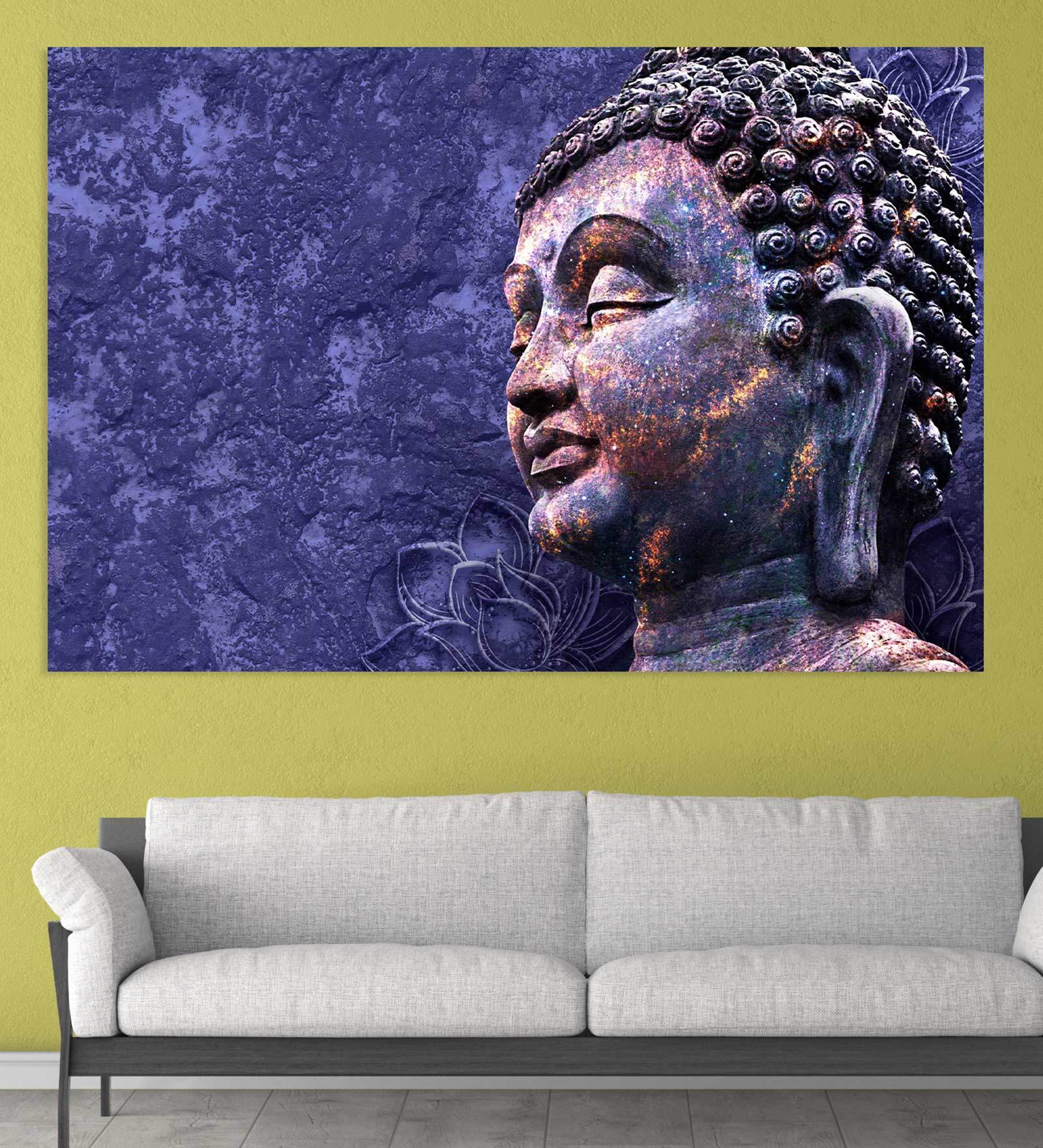 Buddha In Black Canvas Framed Art Print (33 x 21 Inches)