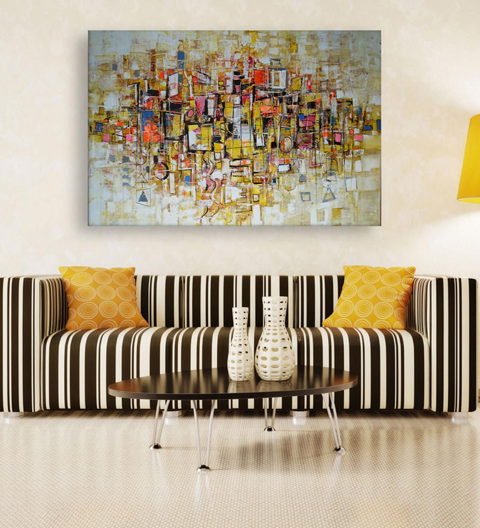 Abstract In Black Canvas Framed Art Print (33 x 21 Inches)