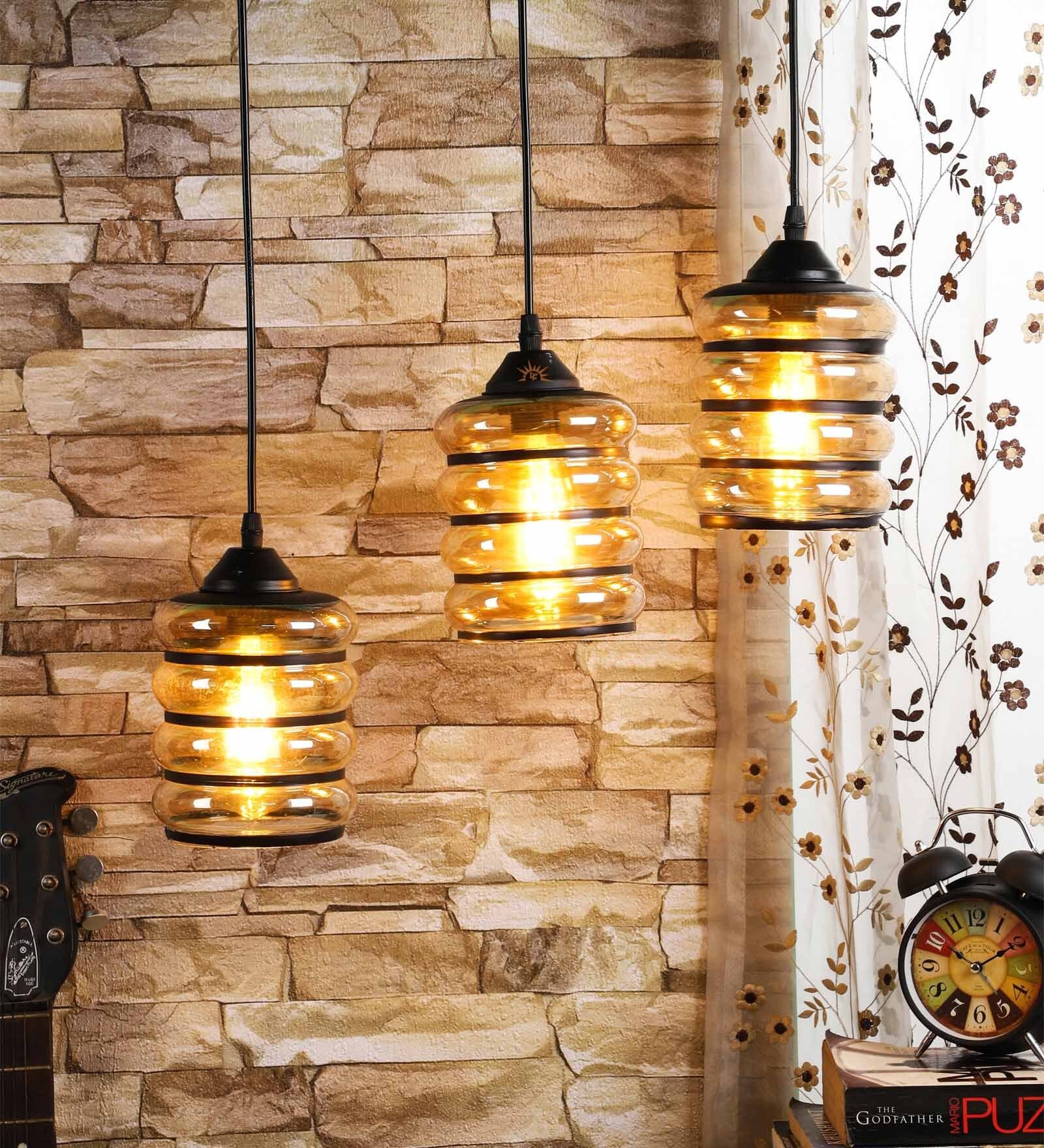 Kyle Black Glass Cluster Hanging Light