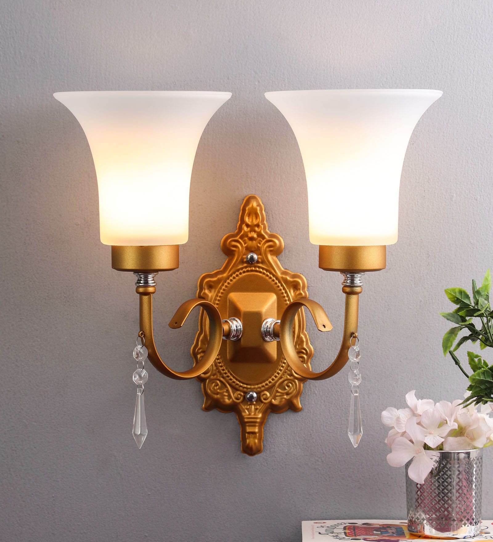 Bolanzo Gold Glass Wall Sconces