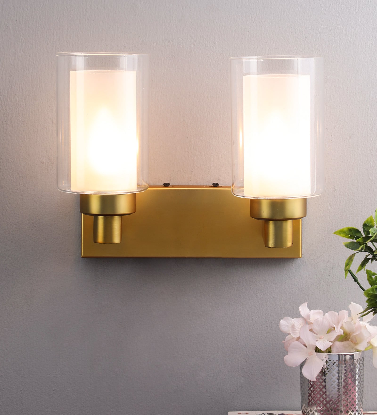Verona Gold Glass Wall Sconces