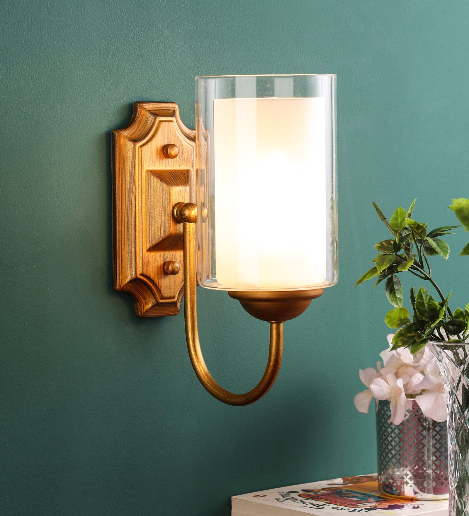 Accent Glass Wall Mounted Uplight Sconce (Gold)