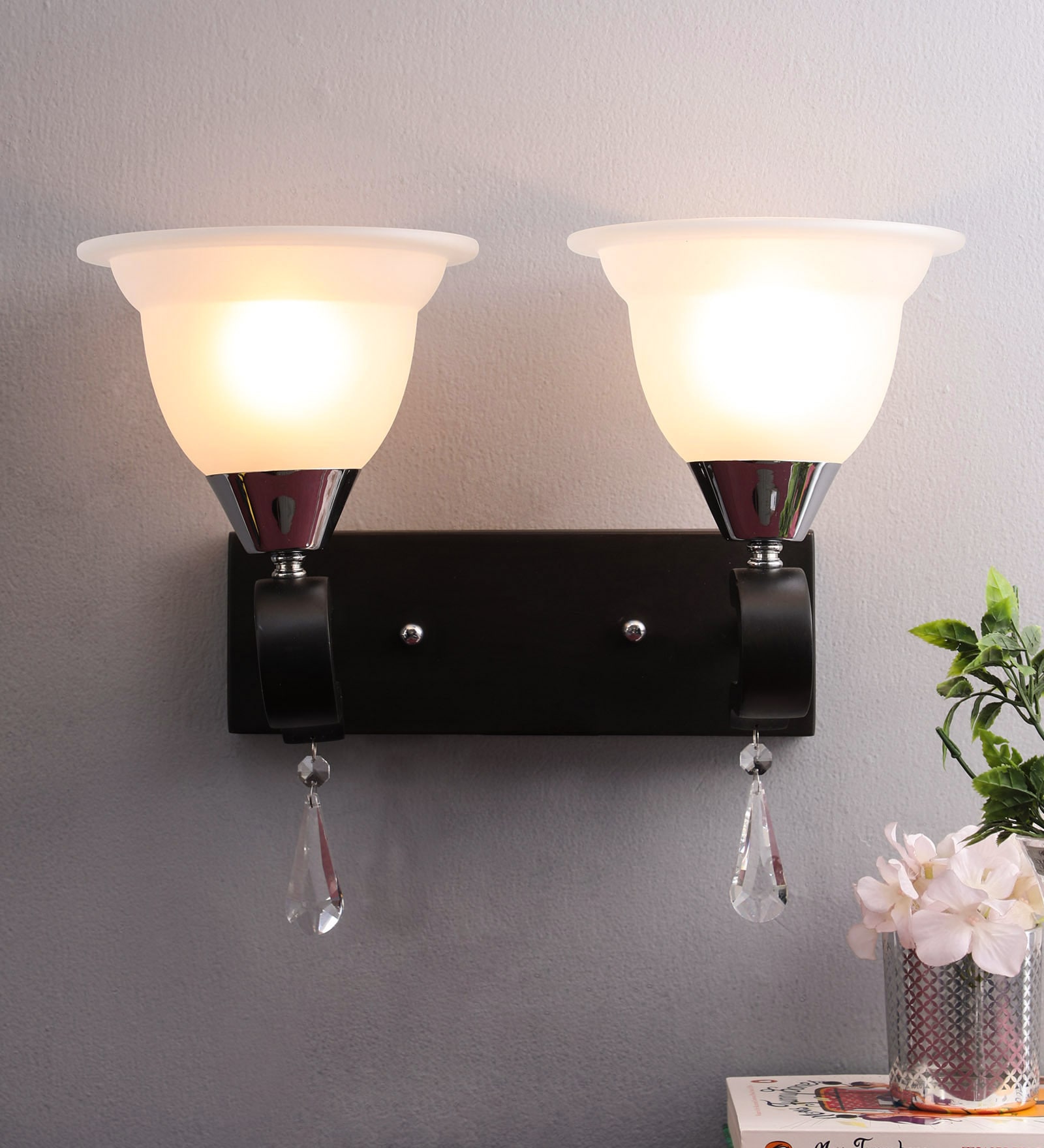 Black Glass Wall Sconces
