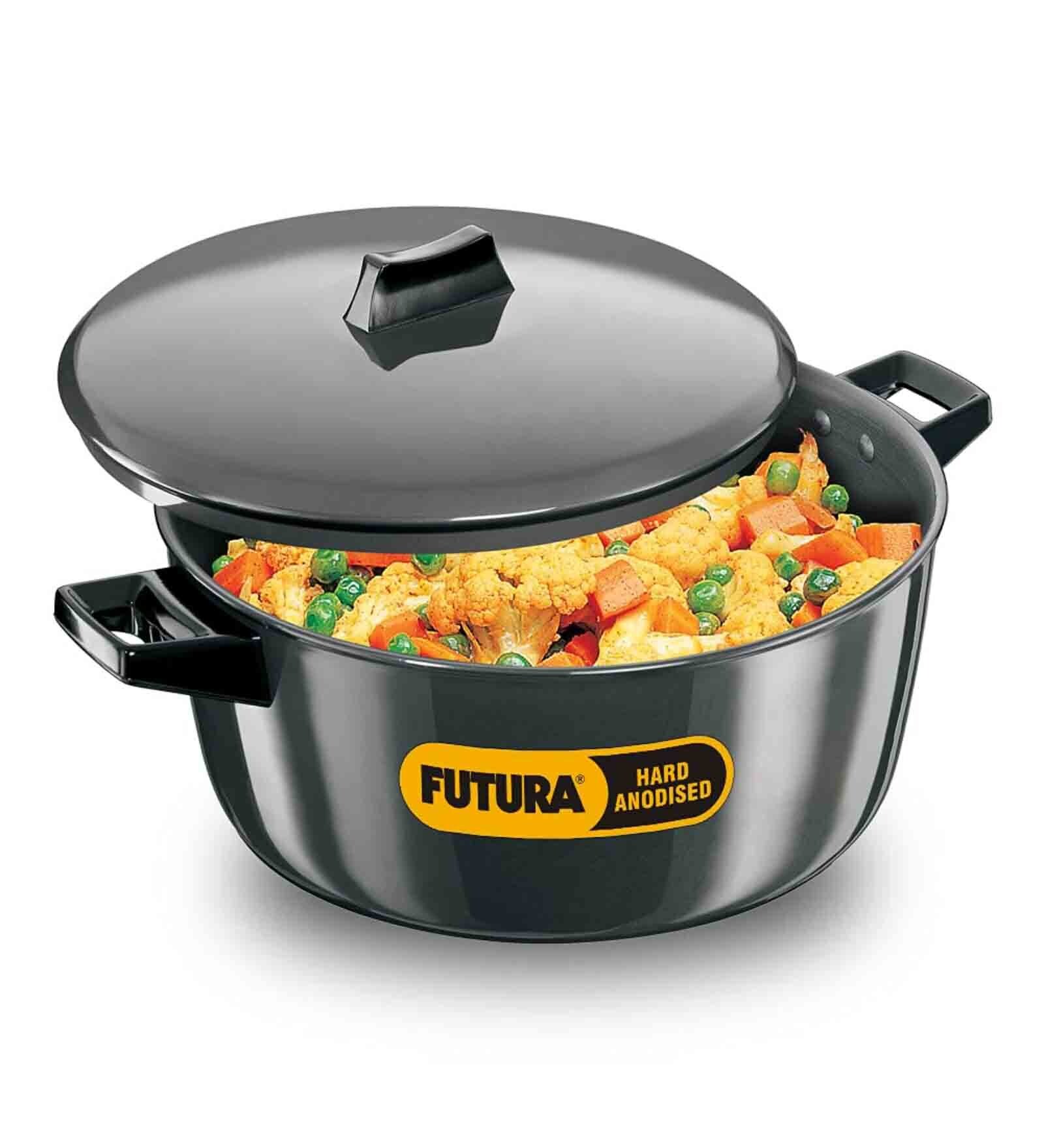 Cook-n-Serve 6 Ltrs Induction Friendly Black Stainless Steel Cooking Pot