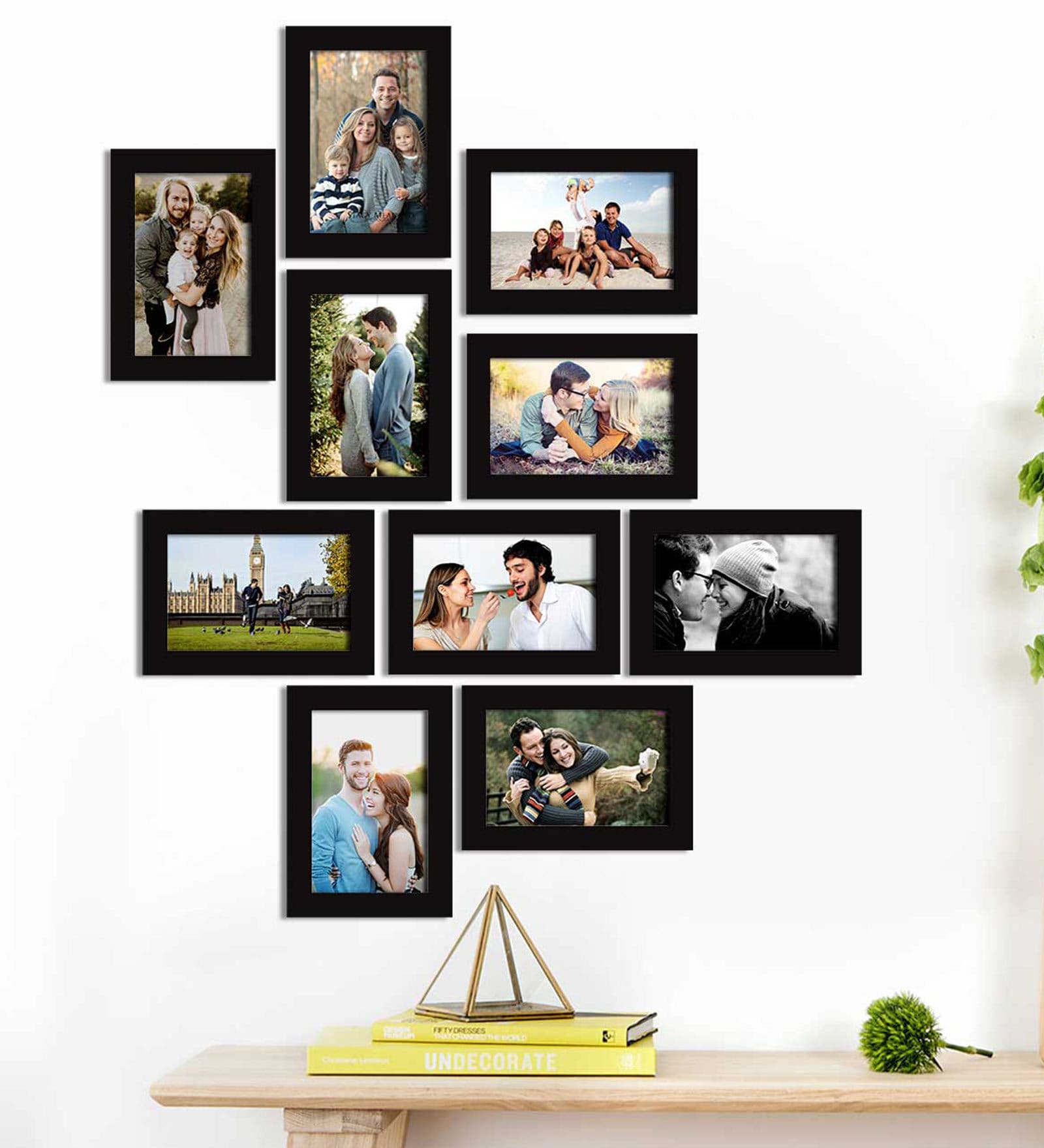 Buy Individual Wade Set Of 10 Black Polyresin Collage Photo Frames at ...