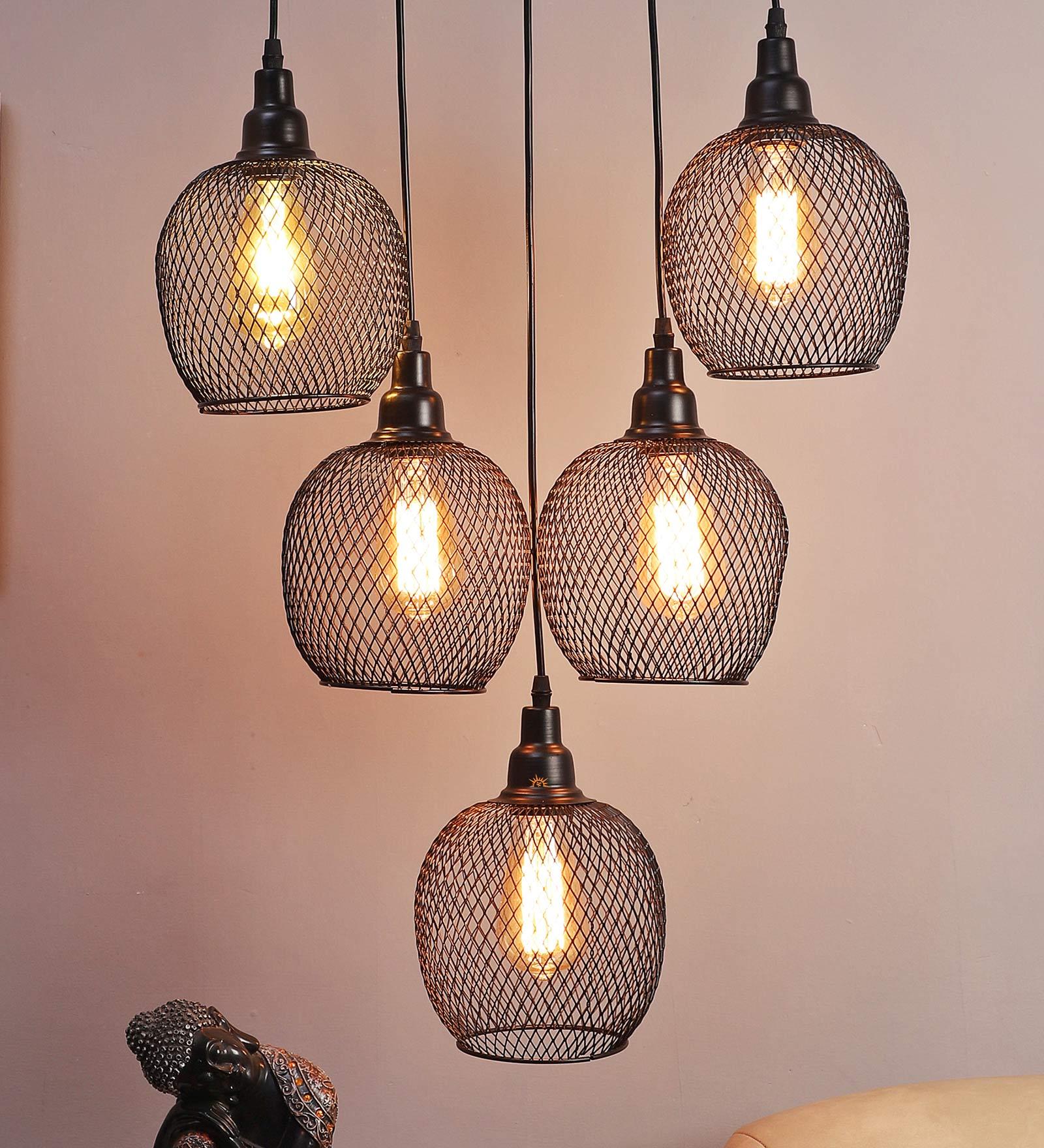 Zoe Black Iron Cluster Hanging Light