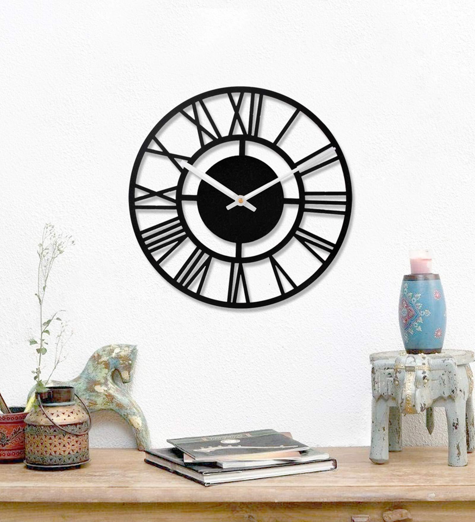 Buy Black Iron Analog Wall Clock at 40% OFF by Sehaz Artworks | Pepperfry