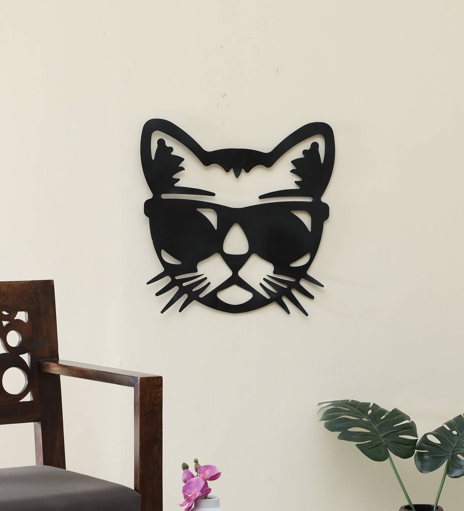 Black Iron Cat Metal Wall Art