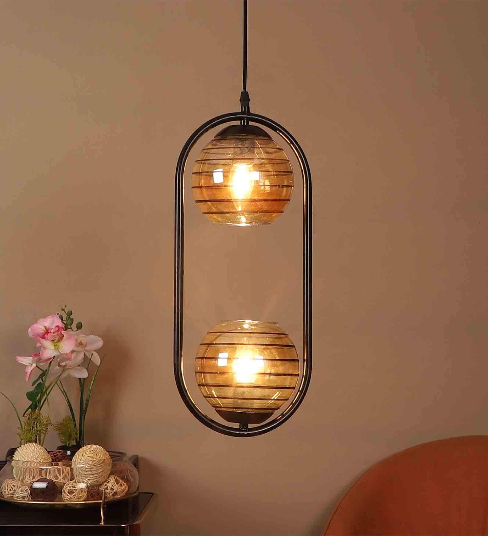 Lamington Black Iron Hanging Light